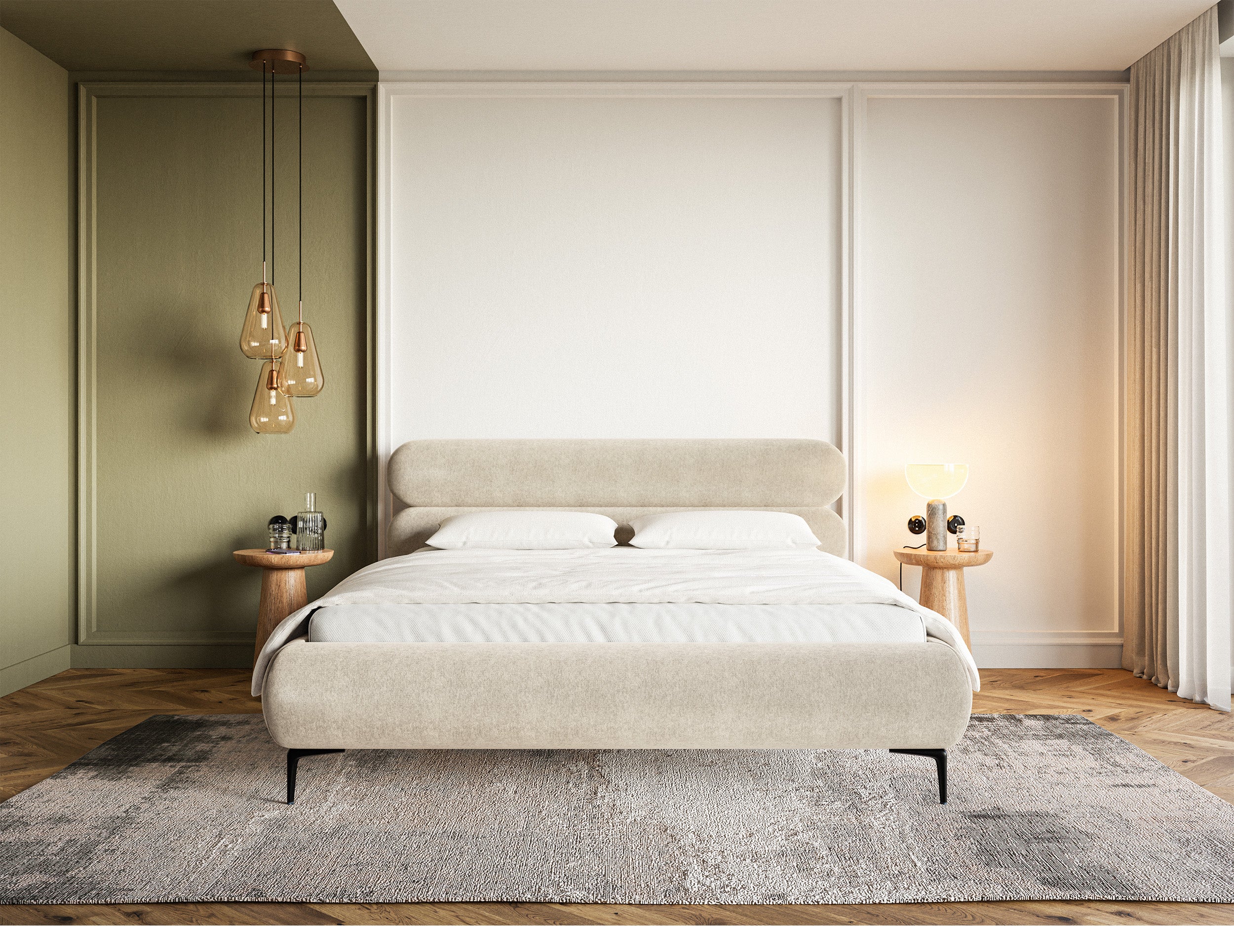 selsey-roule-polsterbett-160x200-cm-hellbeige-velours-wasserabweisend-schwarze-f image 2