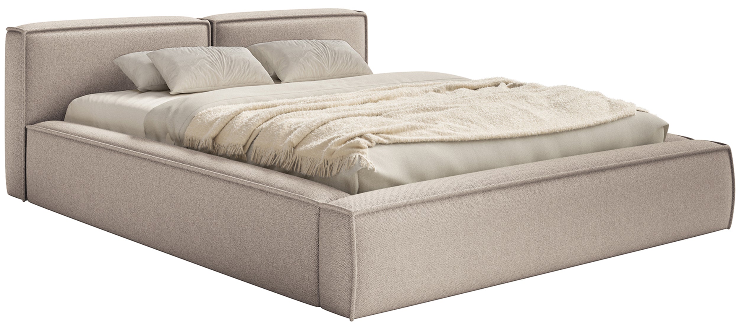 selsey-polsterbett-tilves-slim-low-140x200-cm-mit-stauraum-beige-chenille-metall image 1