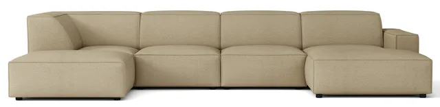 selsey-sellmo-gro-es-u-f-rmiges-modulares-ecksofa-links-mit-pouf-dunkelbeige-hyd image 1
