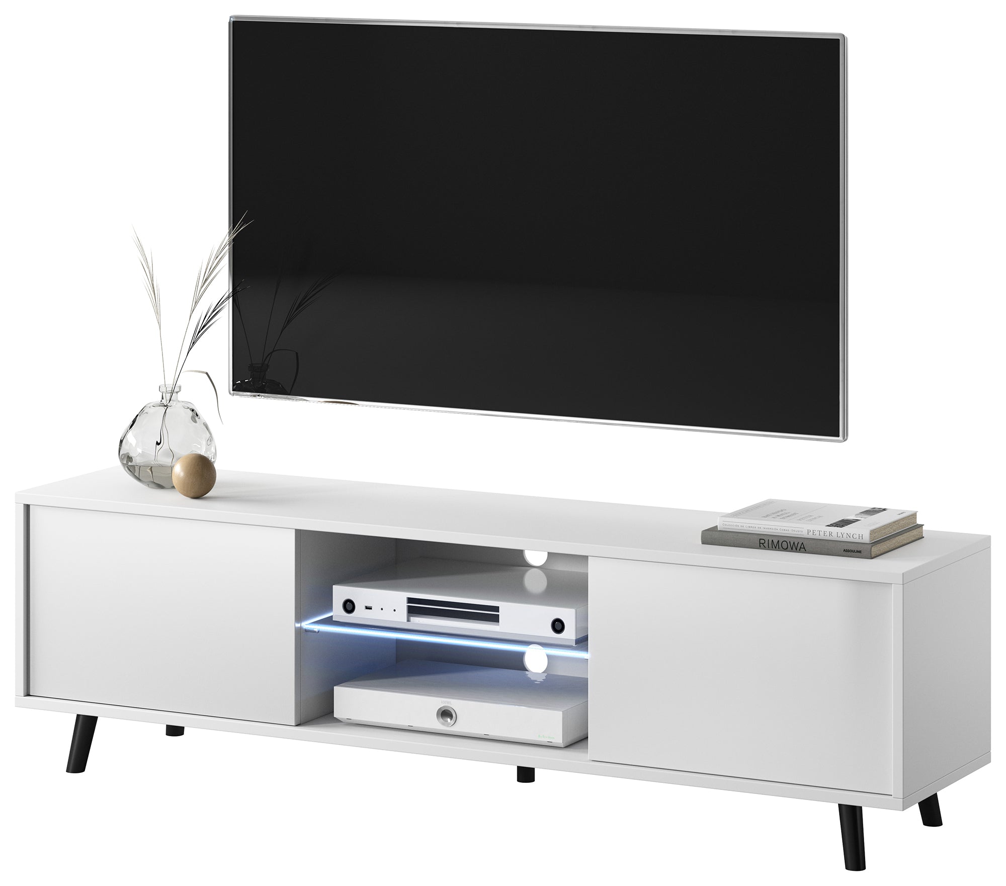 selsey-lefyr-tv-schrank-140-cm-mattwei-wei-hochglanz image 2