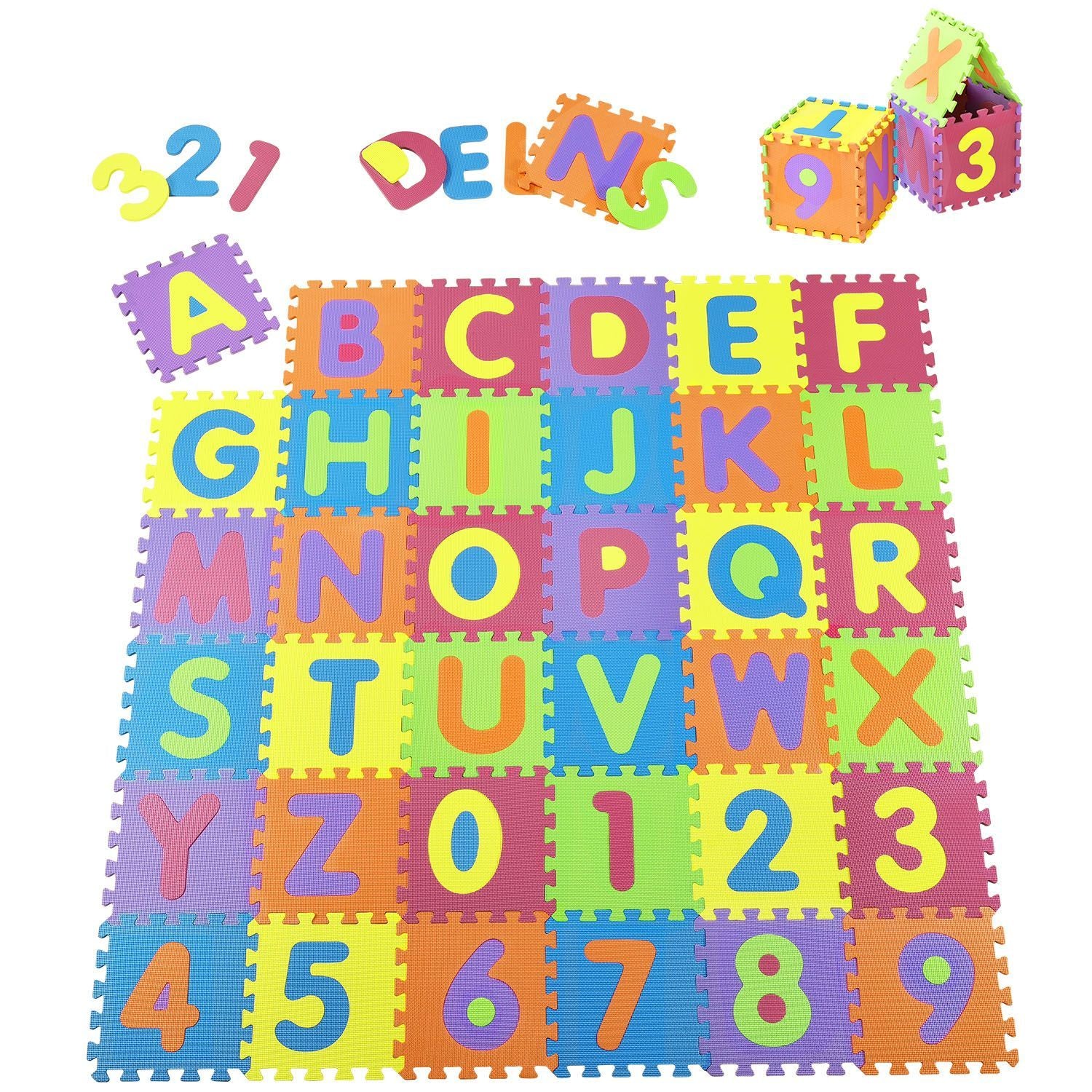 juskys-puzzlematte-kim-1-89-x-1-89-m-36-teilig-mit-buchstaben-und-zahlen image 1