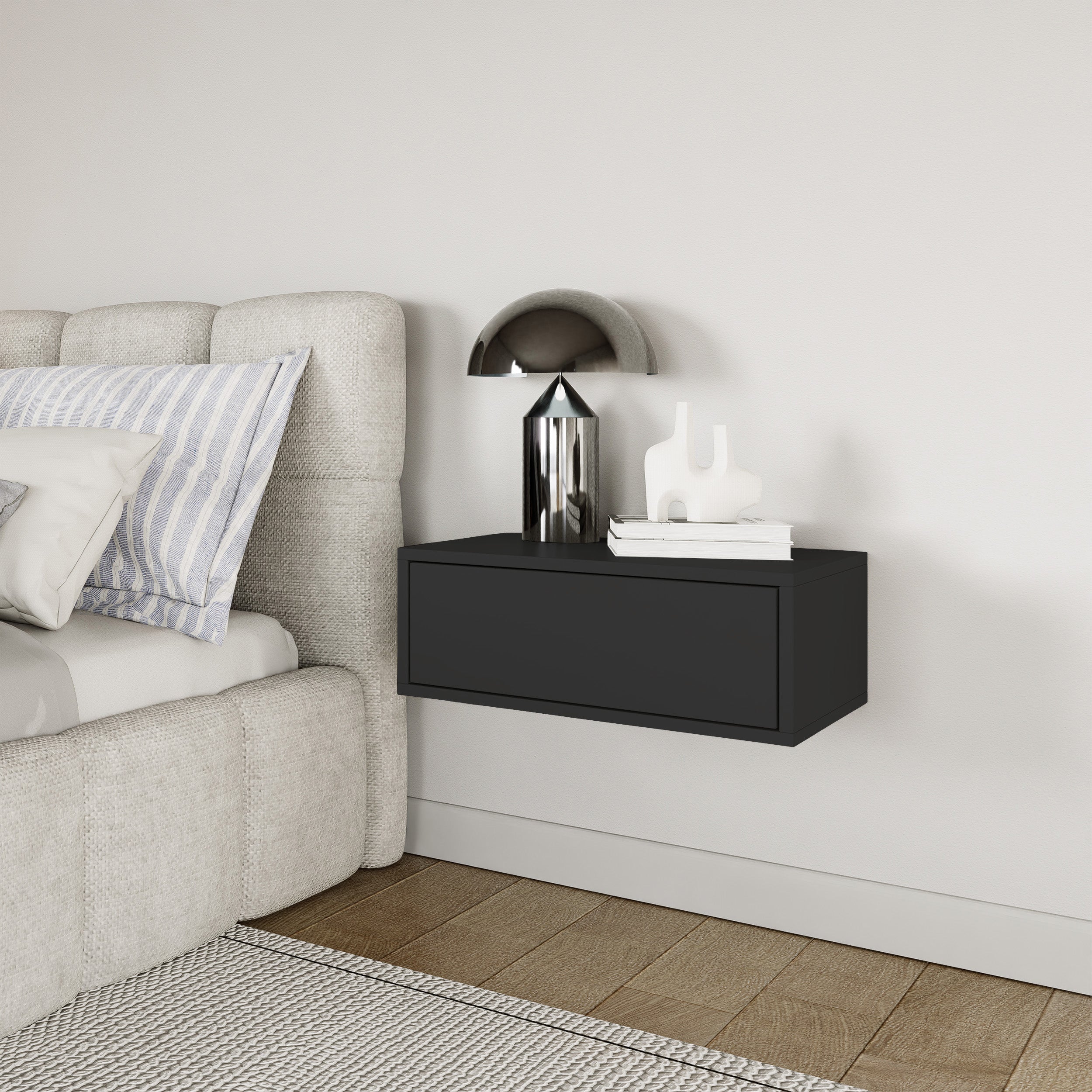 selsey-framme-h-ngender-nachttisch-50-cm-mit-schublade-schwarz-matt image 2