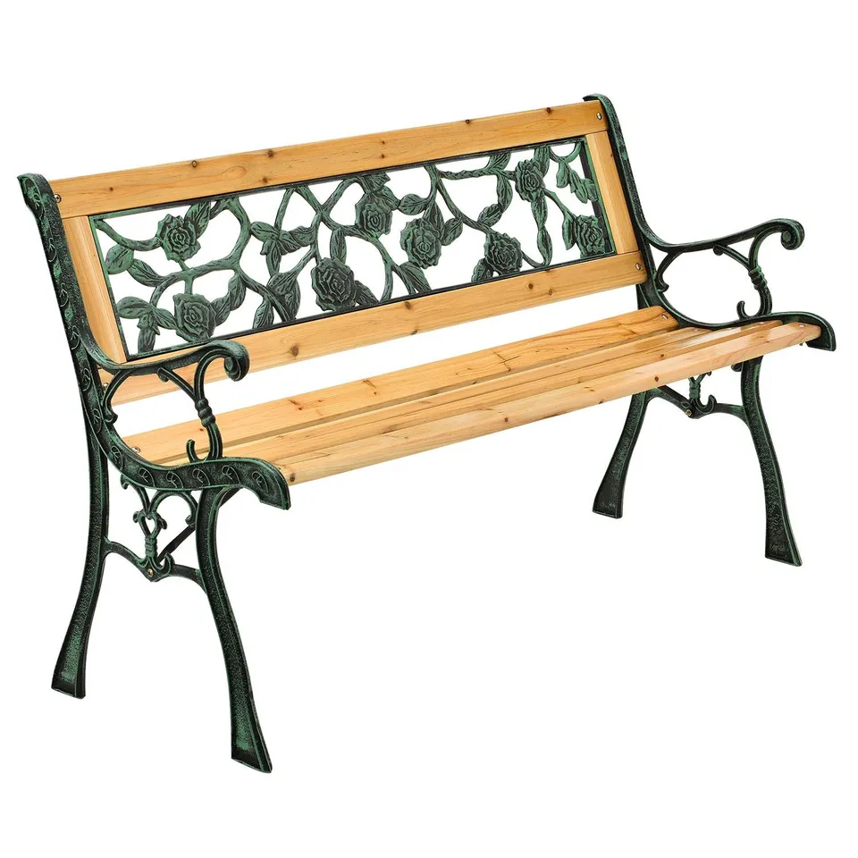 juskys-gartenbank-venezia-2-sitzer-holz-gusseisen-vintage-122-cm image 1