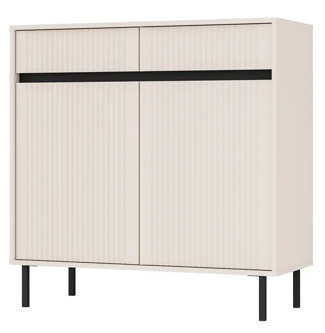 selsey-osaka-kommode-100-cm-zweit-rig-mit-zwei-schubladen-sandbeige-mit-schwarze image 1