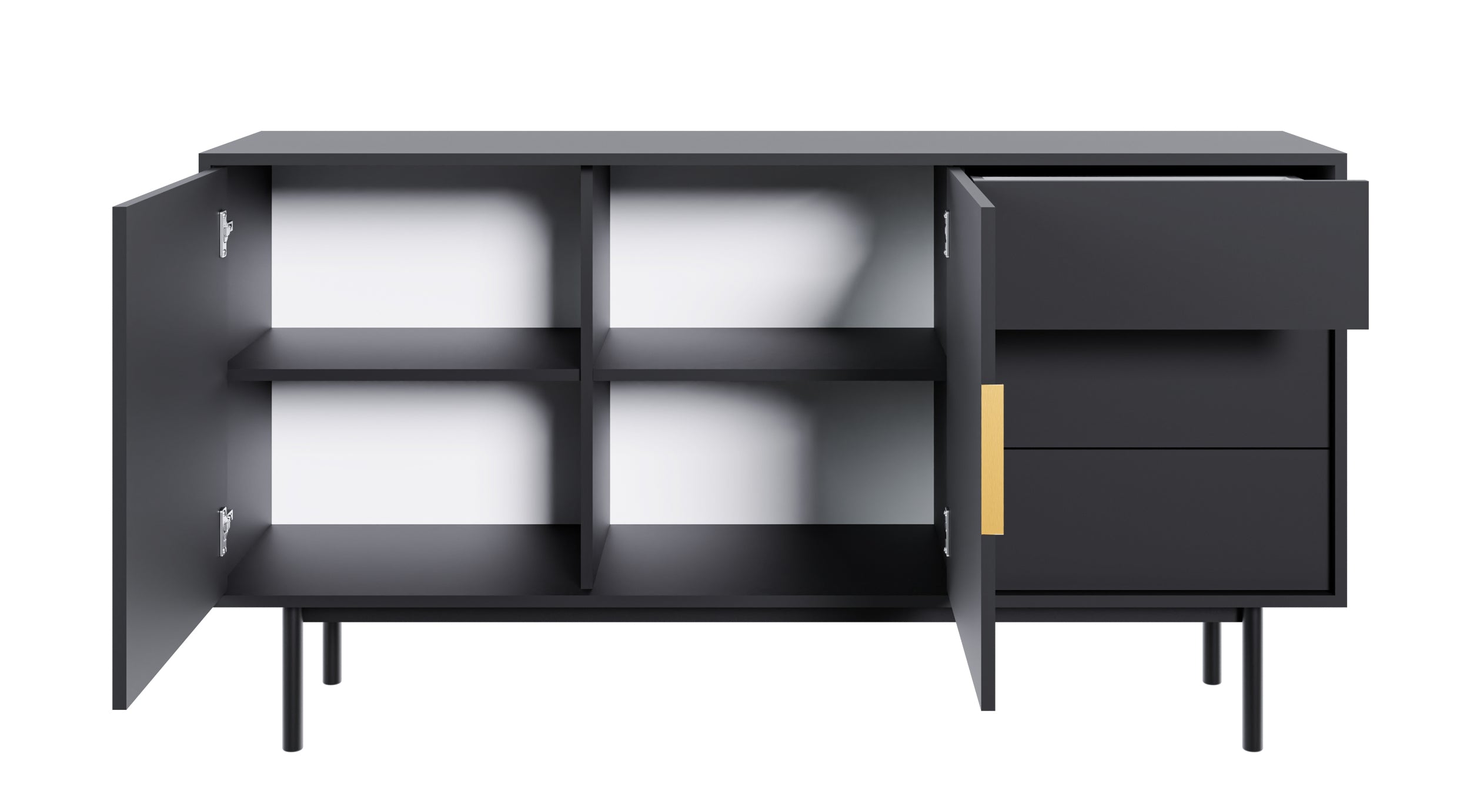 selsey-viviaro-zweit-rige-kommode-mit-drei-schubladen-154-cm-schwarz image 5