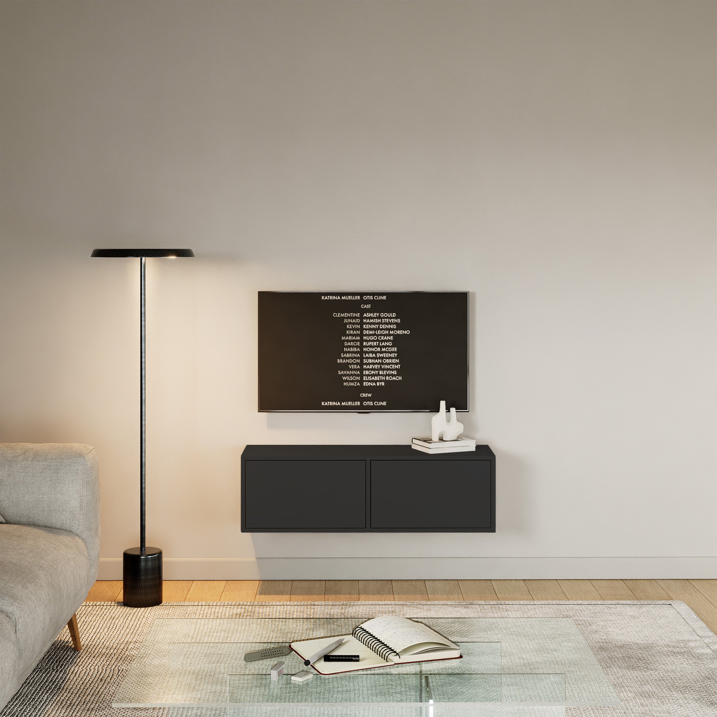 selsey-framme-h-ngender-tv-schrank-100-cm-schwarz-mit-zwei-klappen image 3