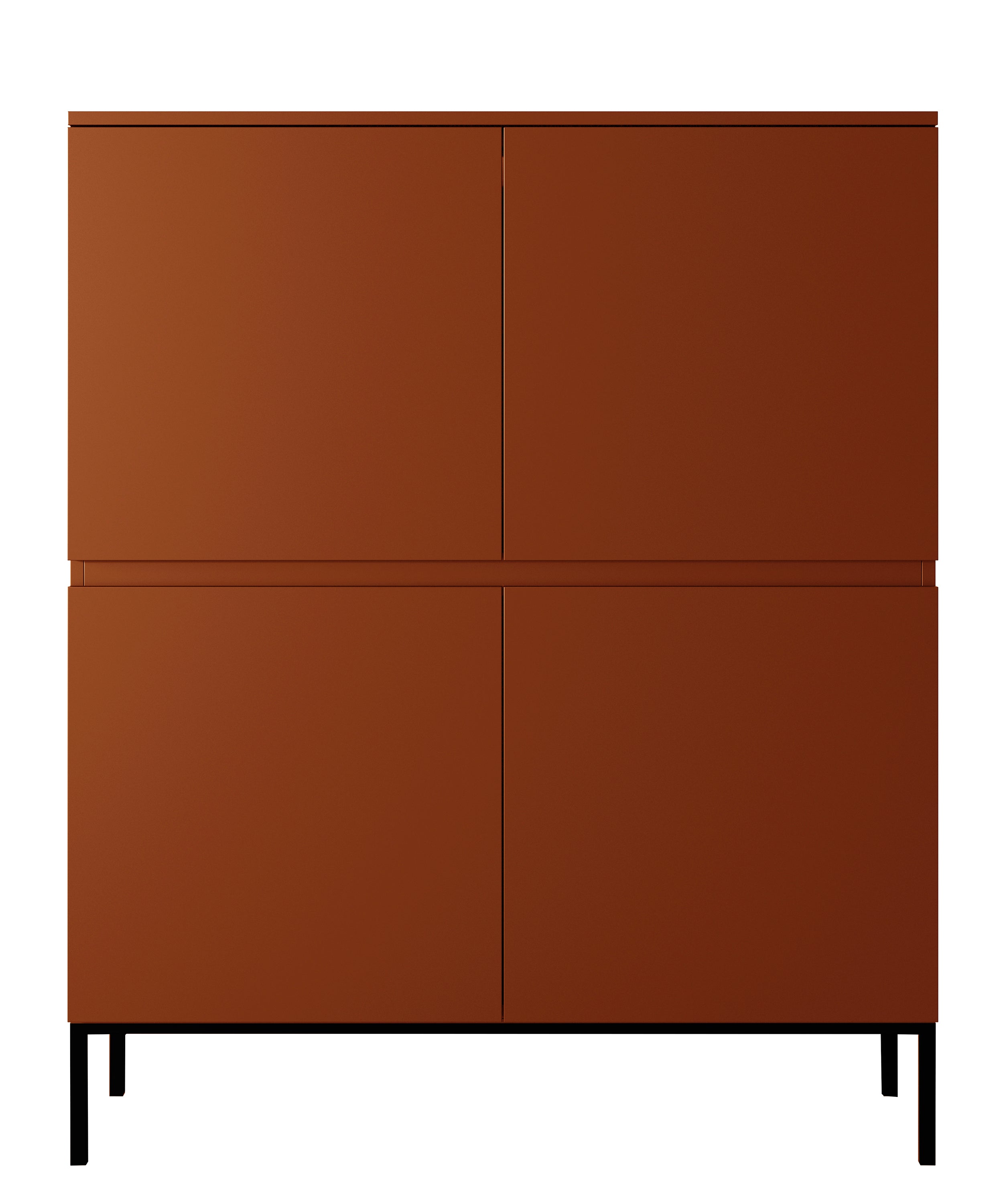 selsey-bemmi-hohe-kommode-100-cm-ziegelrot-eichenholz-mit-stahlbeinen image 4