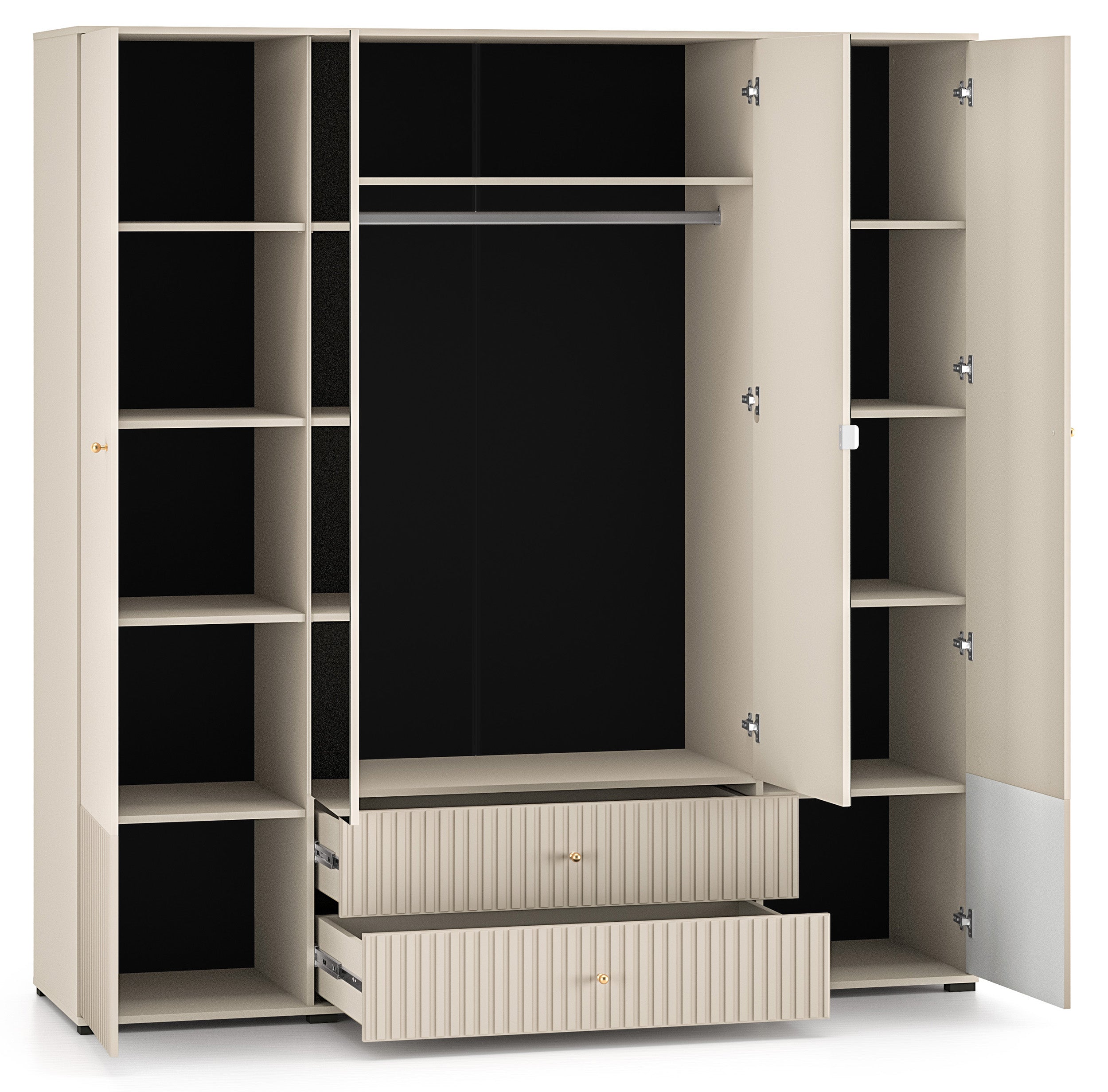 selsey-caletto-viert-riger-schrank-200-cm-mit-spiegel-beige-lamellen image 5