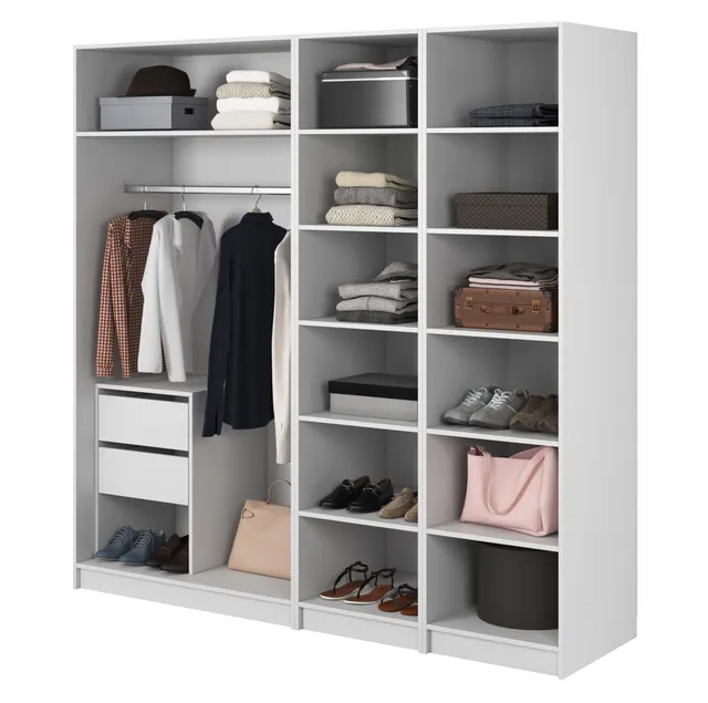selsey-kaspe-garderobe-200-cm-wei-mit-kleiderstange-und-regalen image 1