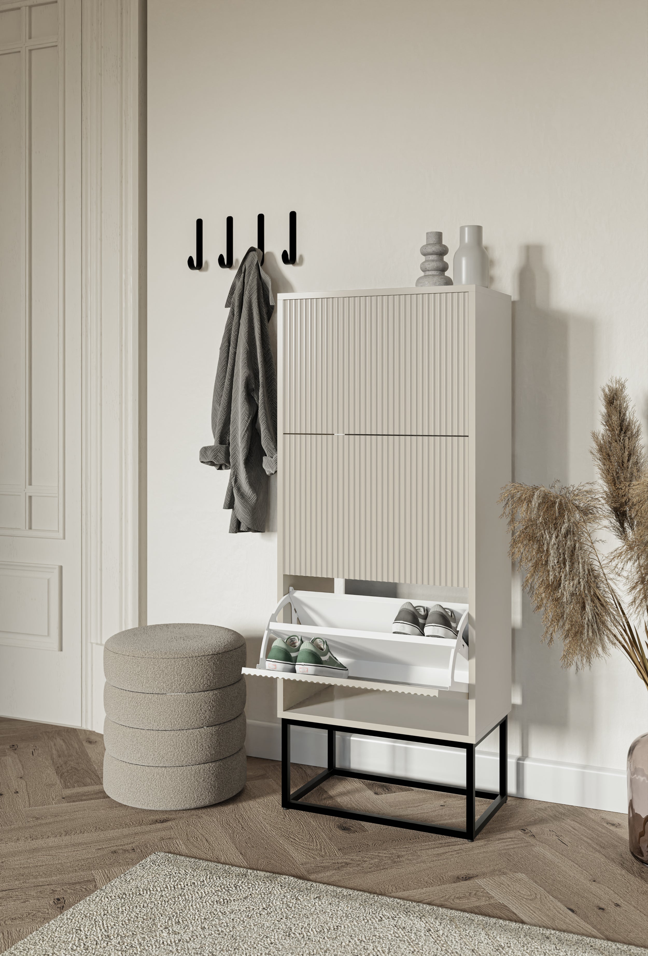 selsey-veldio-schuhschrank-50-cm-3-f-cher-grau-beige-mit-schwarzen-beinen image 4