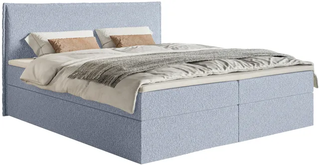selsey-softie-kontinentalbett-140x200-cm-hellblaue-chenille-mit-stauraum-und-top image 1