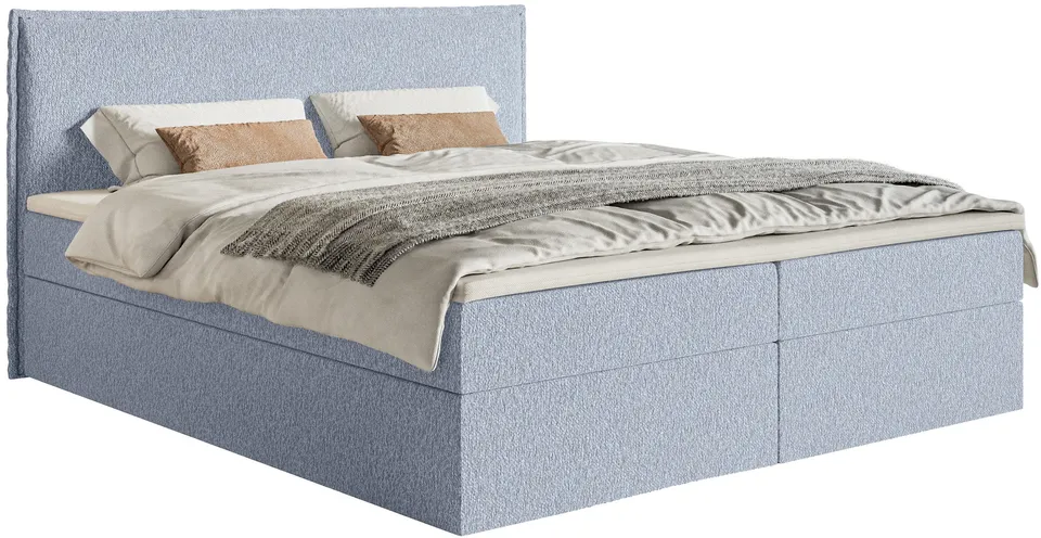selsey-softie-kontinentalbett-140x200-cm-hellblaue-chenille-mit-stauraum-und-top image 1