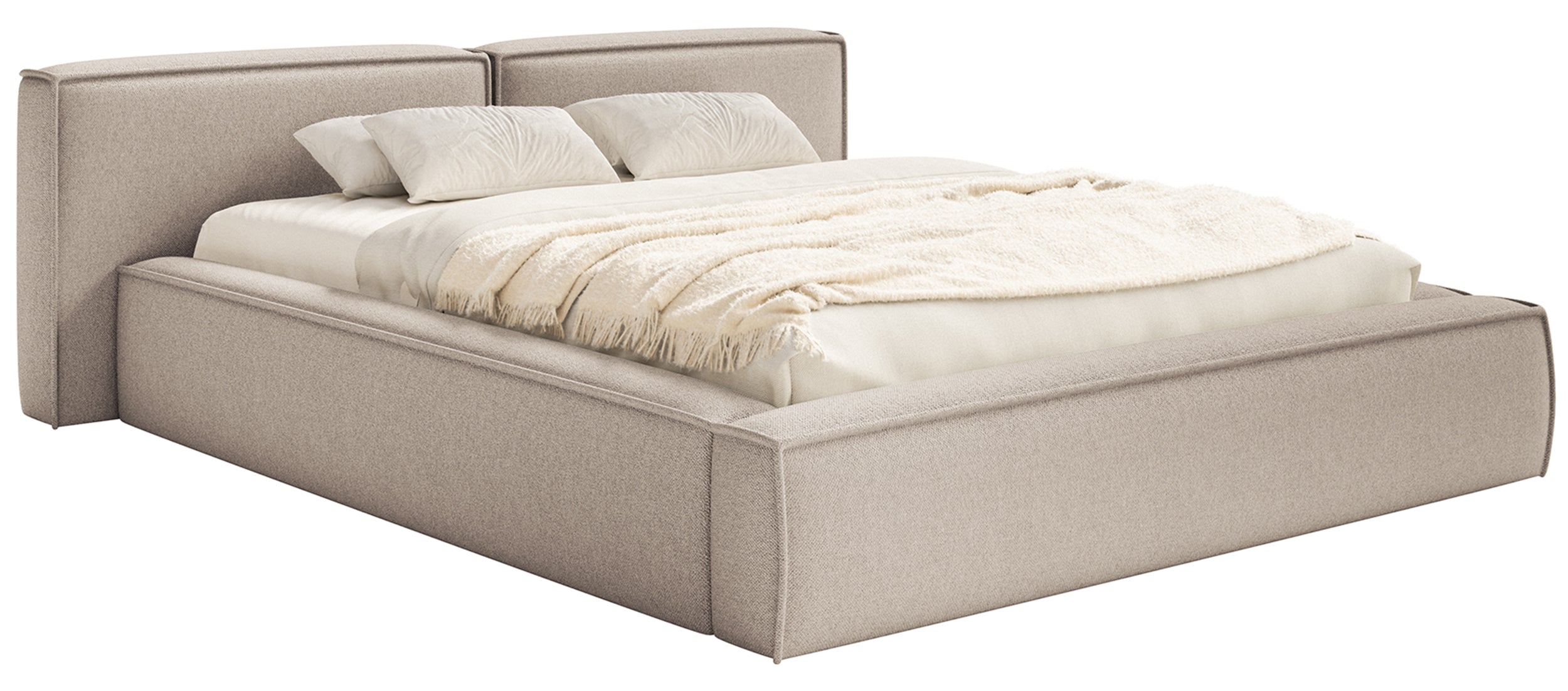 selsey-tilves-low-polsterbett-140x200-cm-mit-stauraum-beige-chenille-metallrahme image 1