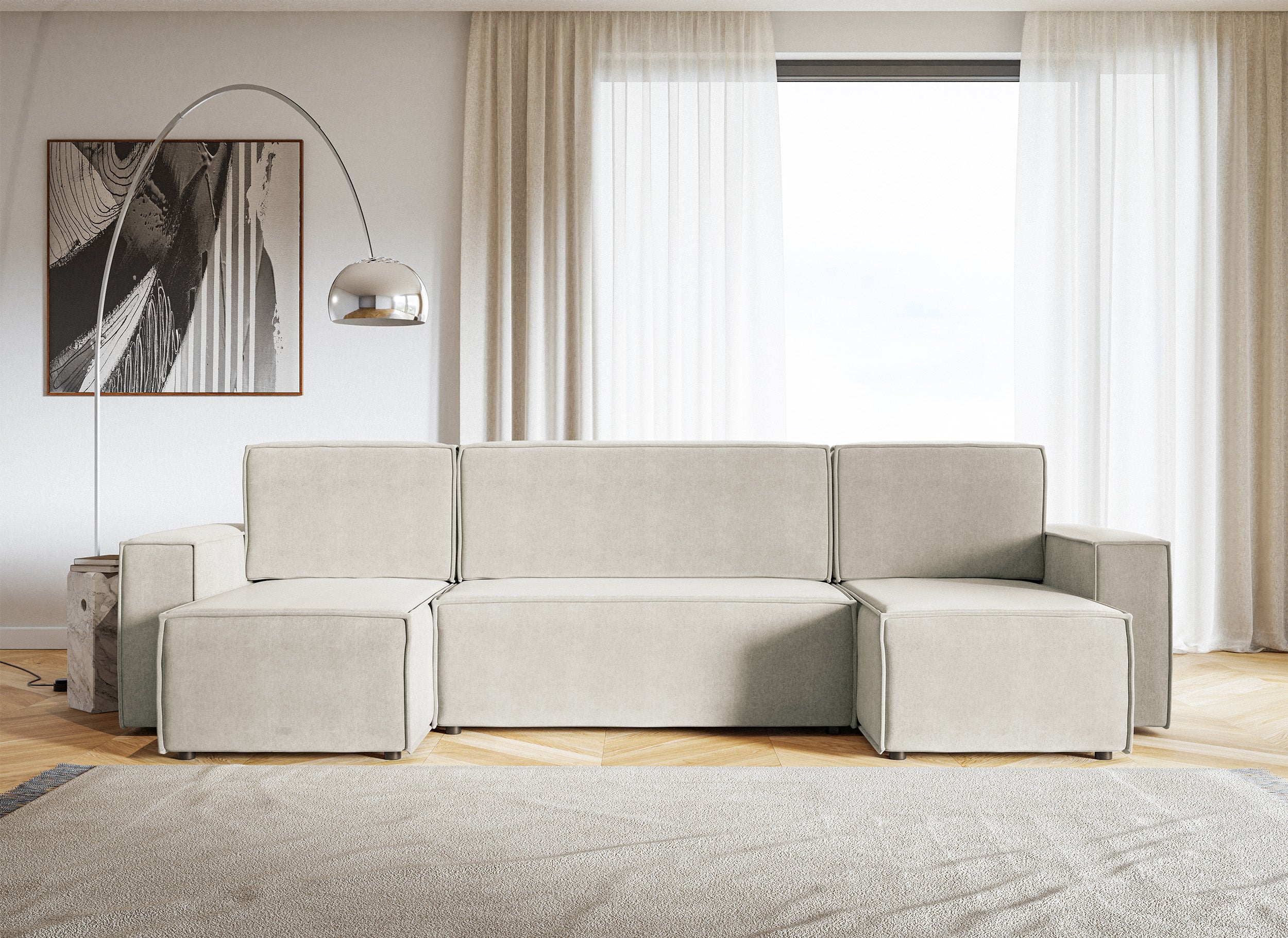 selsey-copertino-u-ecksofa-mit-schlaffunktion-und-stauraum-hellbeige-samtvelours image 2