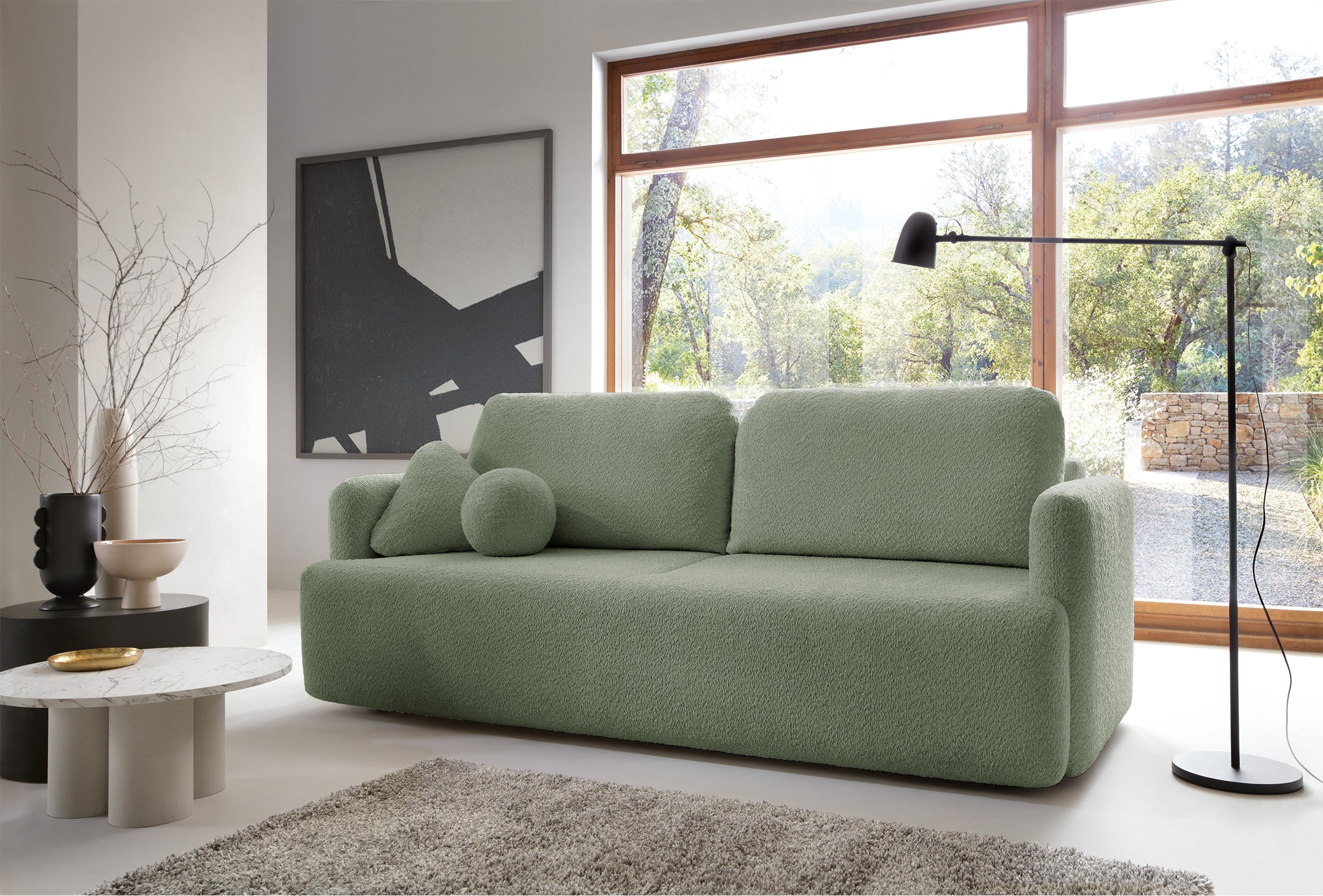 selsey-lambina-3-sitzer-ausklappbares-sofa-mit-stauraum-salbeigr-n-boucl image 2