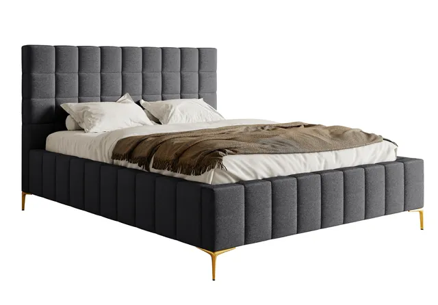 selsey-szejlo-gepolstertes-bett-160x200-cm-mit-stauraum-metallrahmen-dunkelgraue image 1