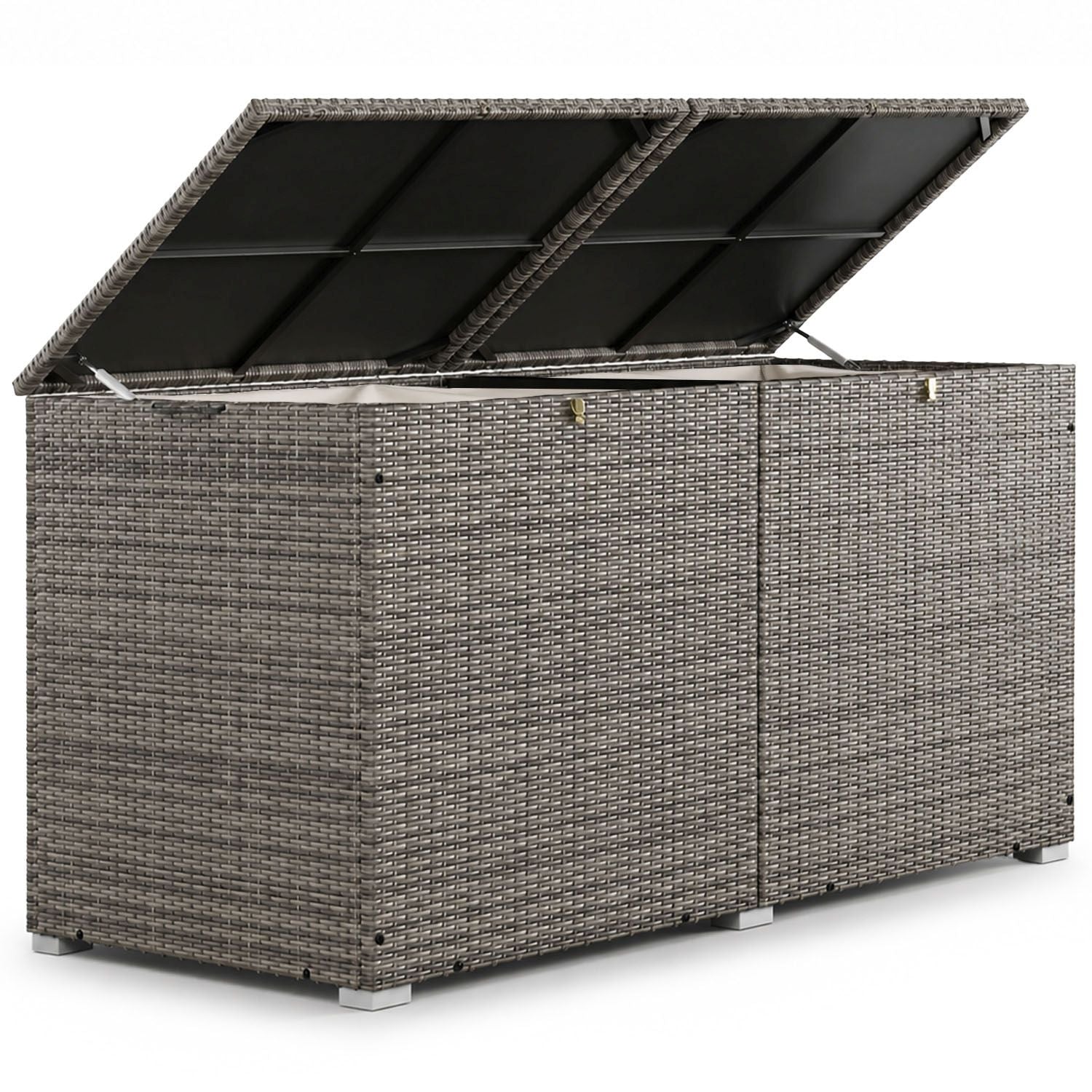 juskys-polyrattan-auflagenbox-ikaria-950-l-gartenbox-schwarz-mit-deckel image 8