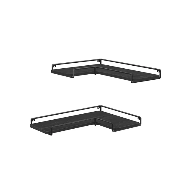vasagle-eckregal-l-form-2er-set-aus-spanplatte-und-stahl-vintagebraun-schwarz image 1