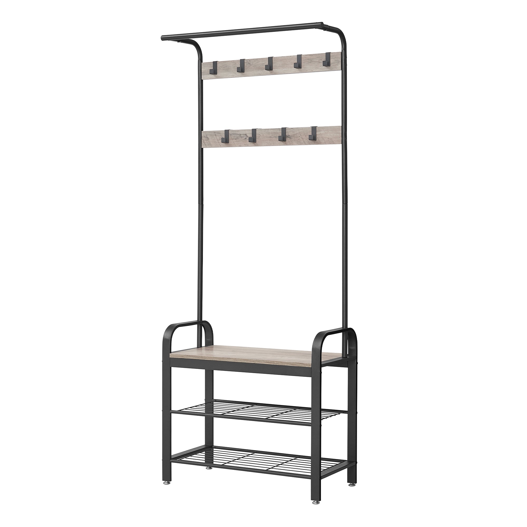 vasagle-garderobenst-nder-183-cm-hoch-greige-grau-mit-schuhregal-und-sitzfl-che image 4