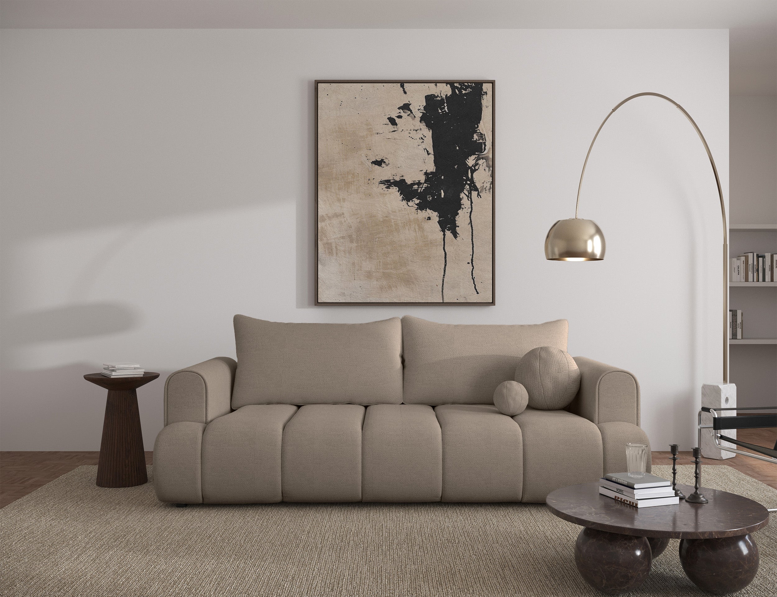 selsey-dandelino-dreisitziges-sofa-mit-schlaffunktion-chenille-beige-hydrophob image 2