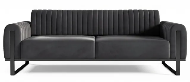 selsey-parissa-dreisitziges-sofa-dunkelgrauer-samt-schwarze-beine image 1