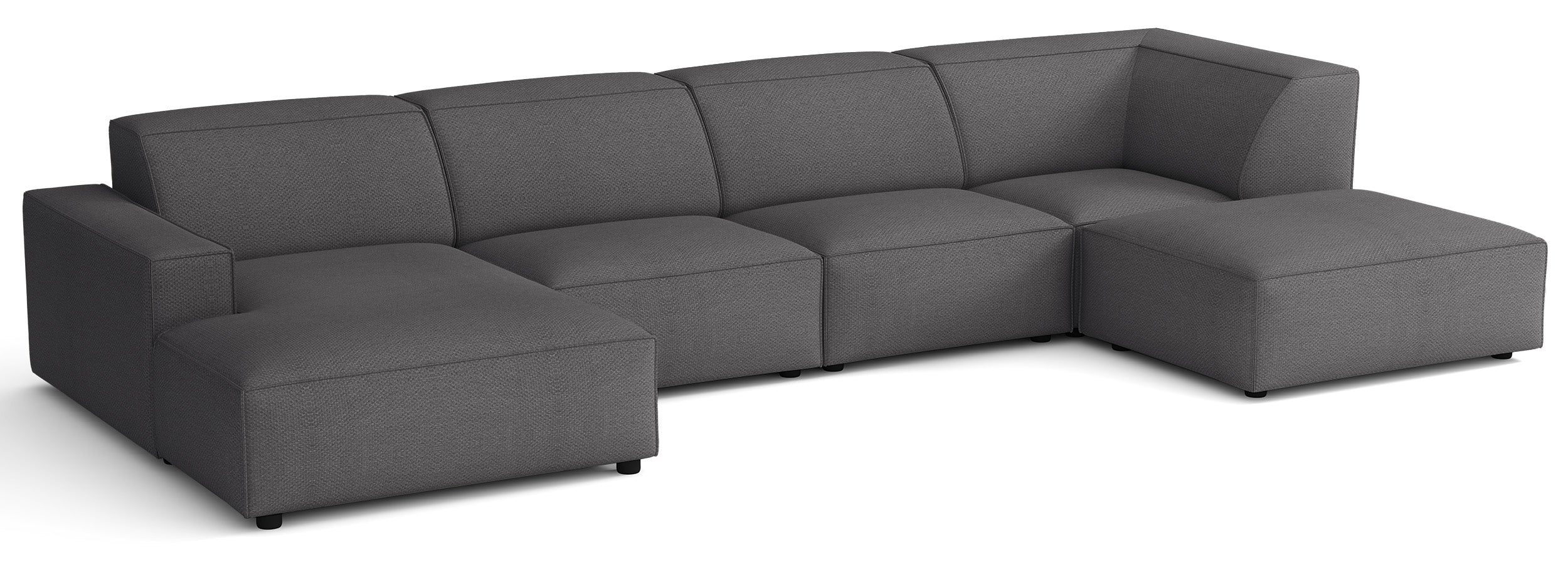 selsey-sellmo-u-form-ecksofa-modular-rechts-mit-hocker-dunkelgrau-chenille-hydro image 3