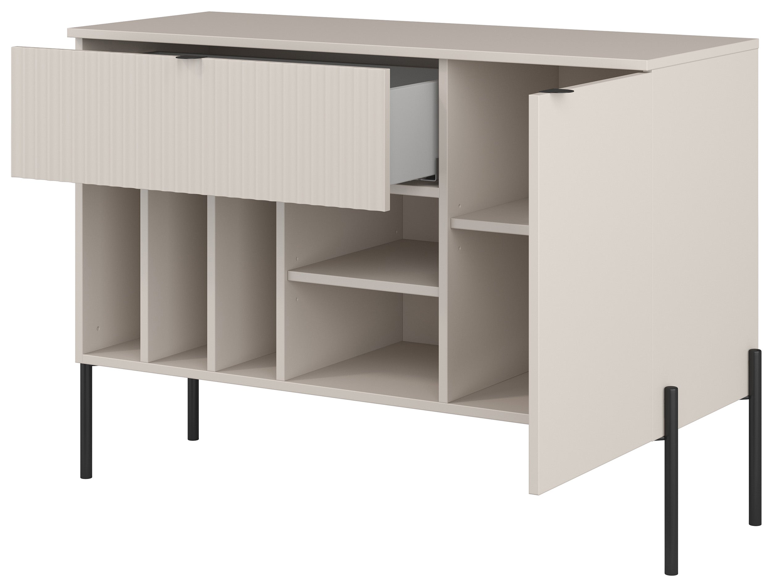 selsey-ore-einfl-gelige-kommode-105-cm-kaschmir-mit-schublade-rillfront image 3