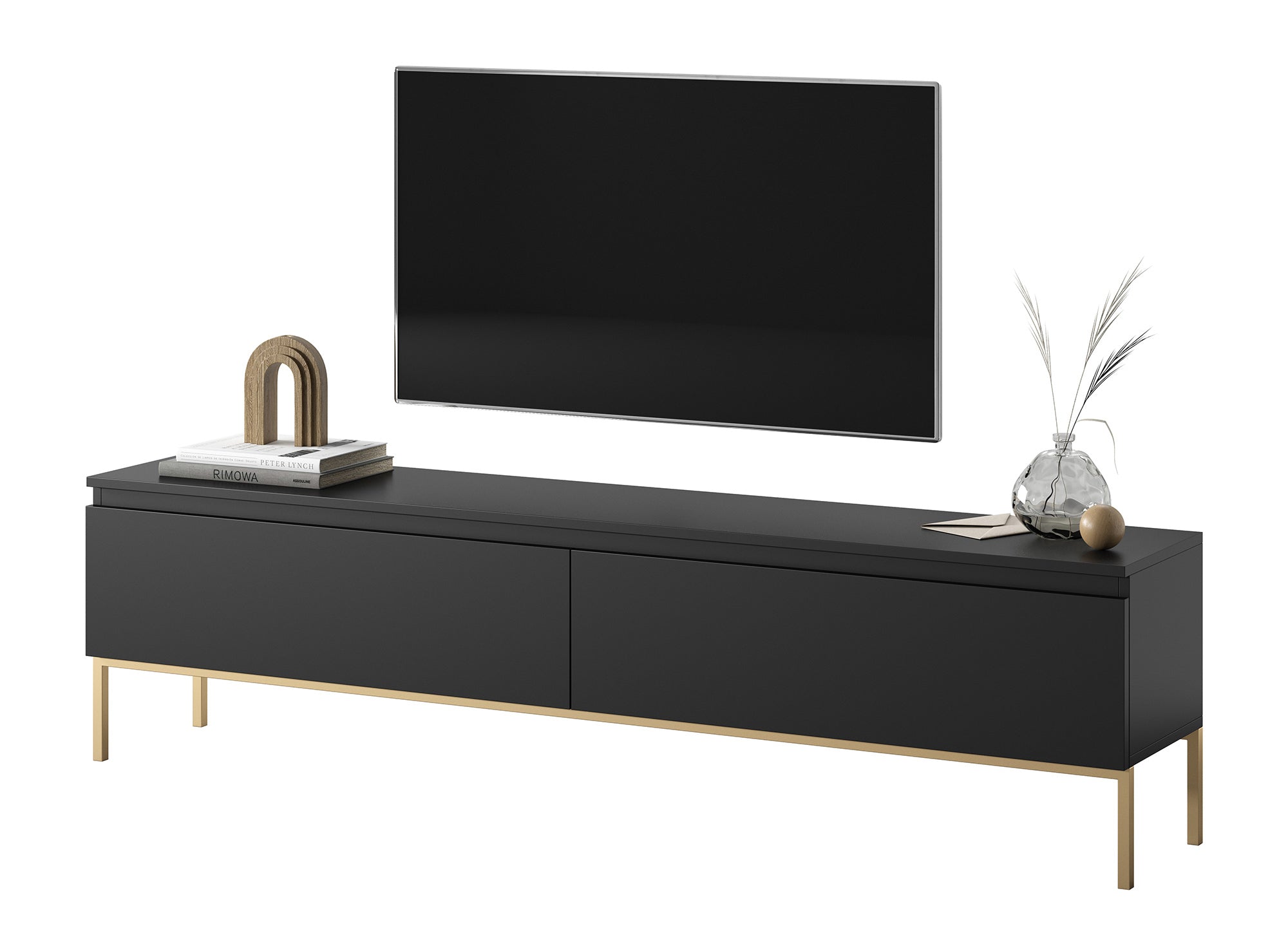 selsey-bemmi-tv-schrank-175-cm-schwarz-mit-goldenen-beinen image 1