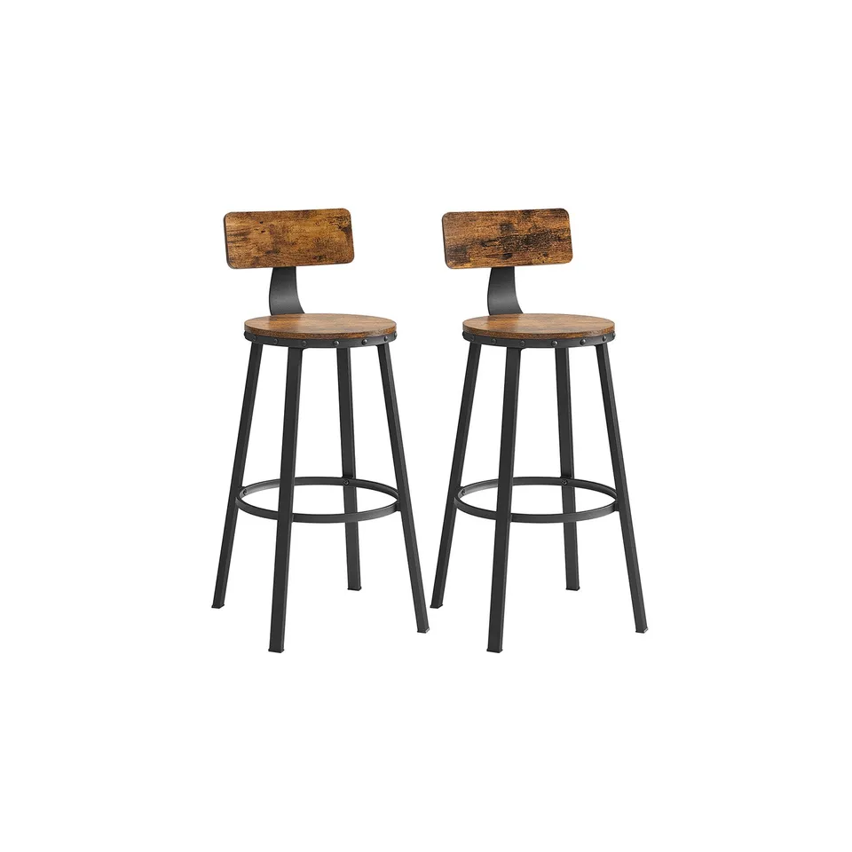 vasagle-barhocker-2er-set-im-industrie-design-mit-r-ckenlehne image 1