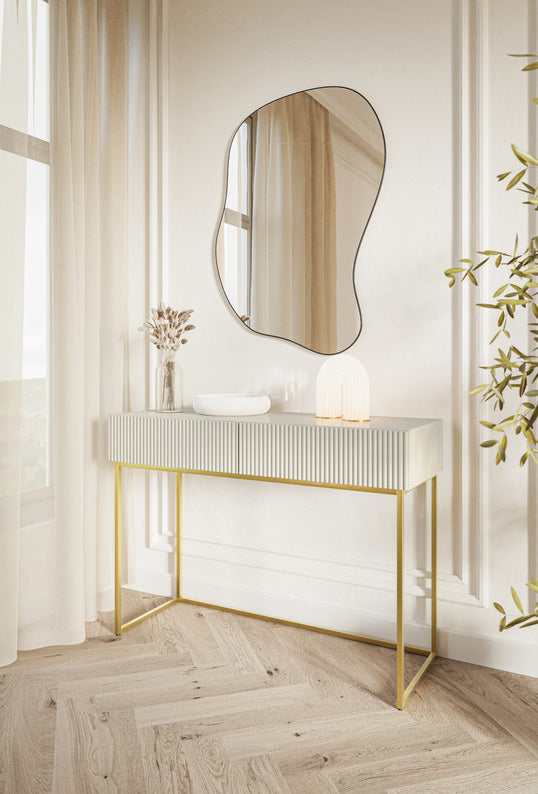 selsey-veldio-schminktisch-110-cm-grau-beige-mit-goldenen-beinen-und-2-schublade image 3