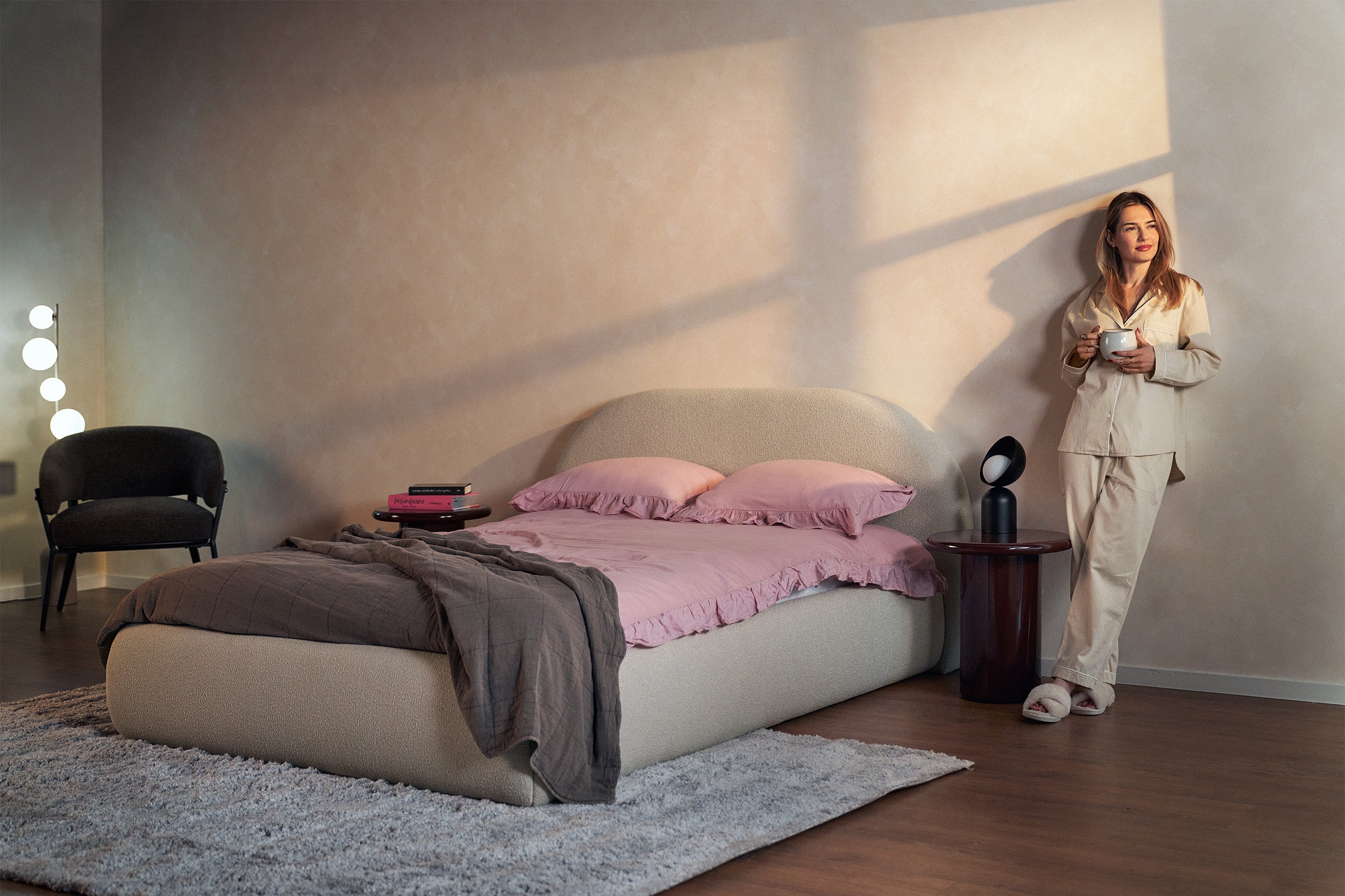 selsey-buvio-polsterbett-160x200-cm-mit-stauraum-hellbeiges-boucl image 2