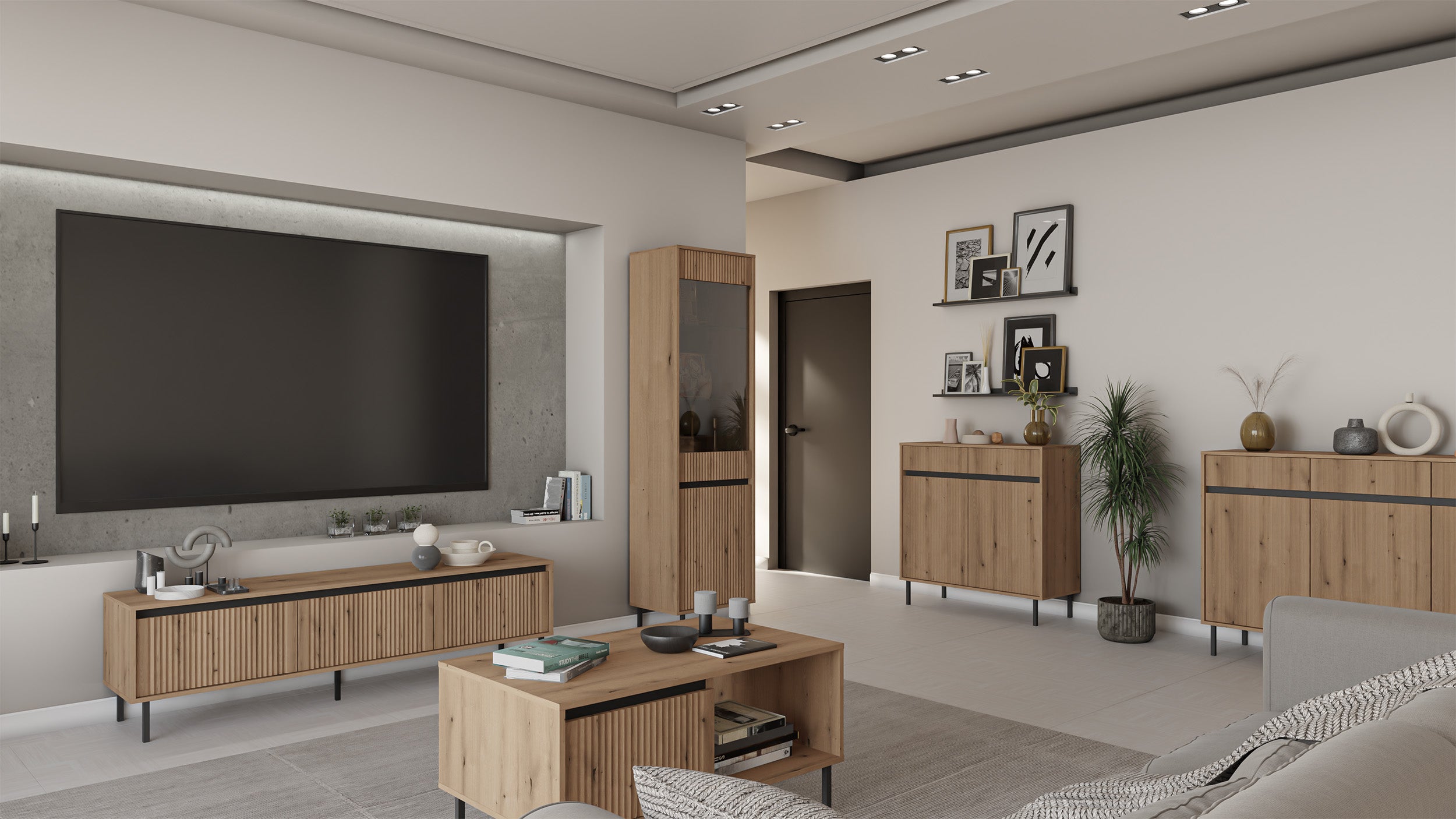 selsey-osaka-tv-schrank-3-schubladen-gerillte-fronten-179-cm-eiche-evoke-schwarz image 4