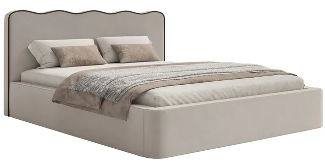 selsey-duney-gepolstertes-bett-160x200-cm-beige-samt image 1