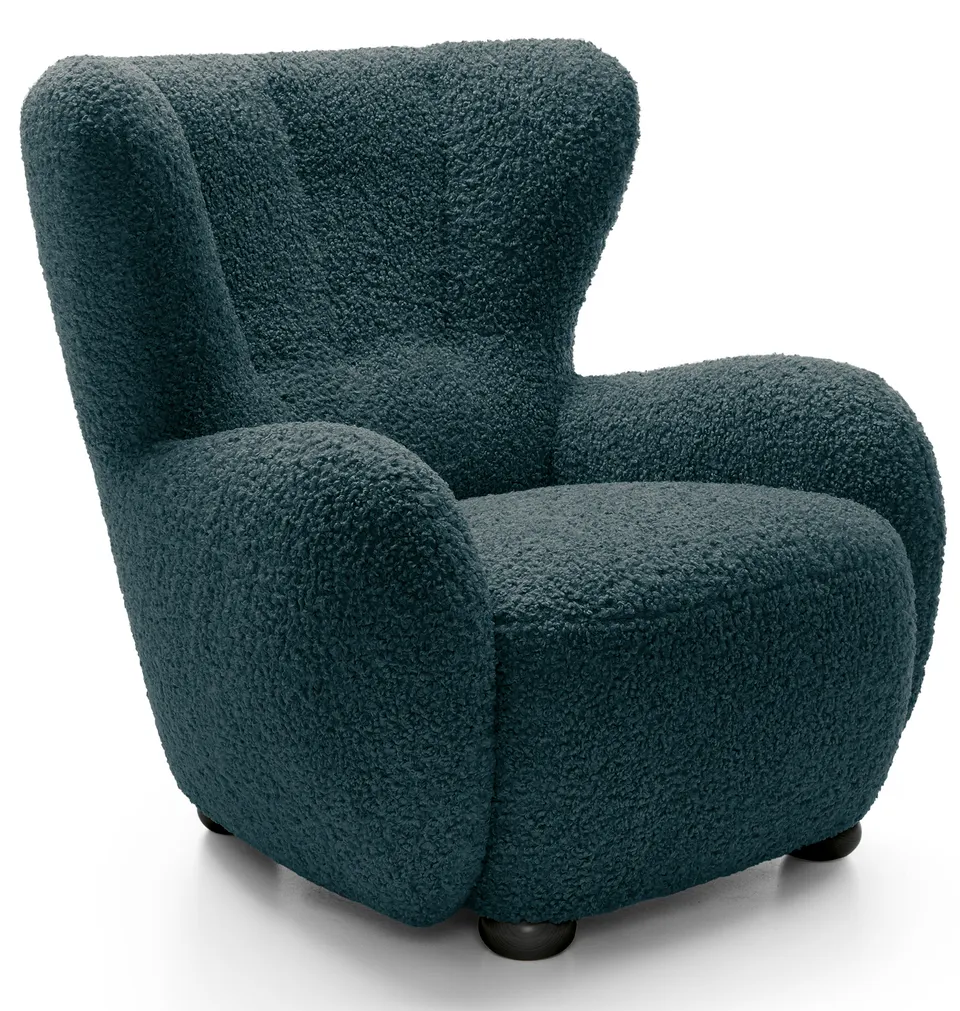 selsey-milele-schalensitzstuhl-t-rkis-boucle-mit-schwarzen-beinen image 1