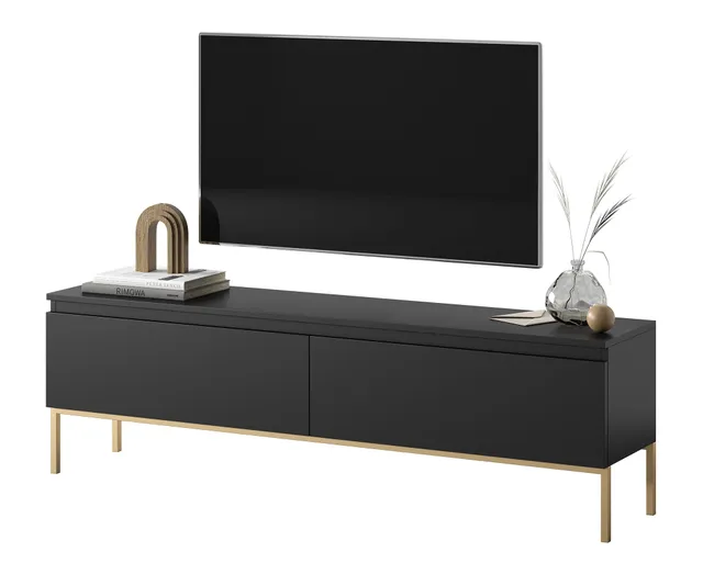 selsey-bemmi-tv-schrank-150-cm-schwarz-mit-goldenen-beinen image 1