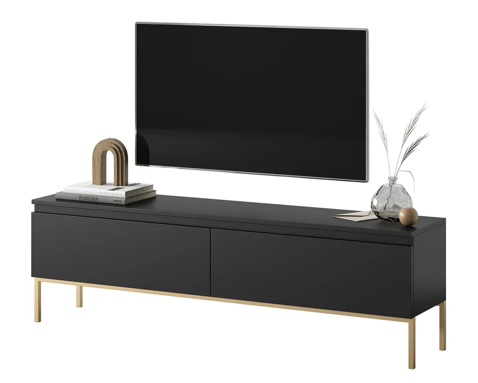 selsey-bemmi-tv-schrank-150-cm-schwarz-mit-goldenen-beinen image 1