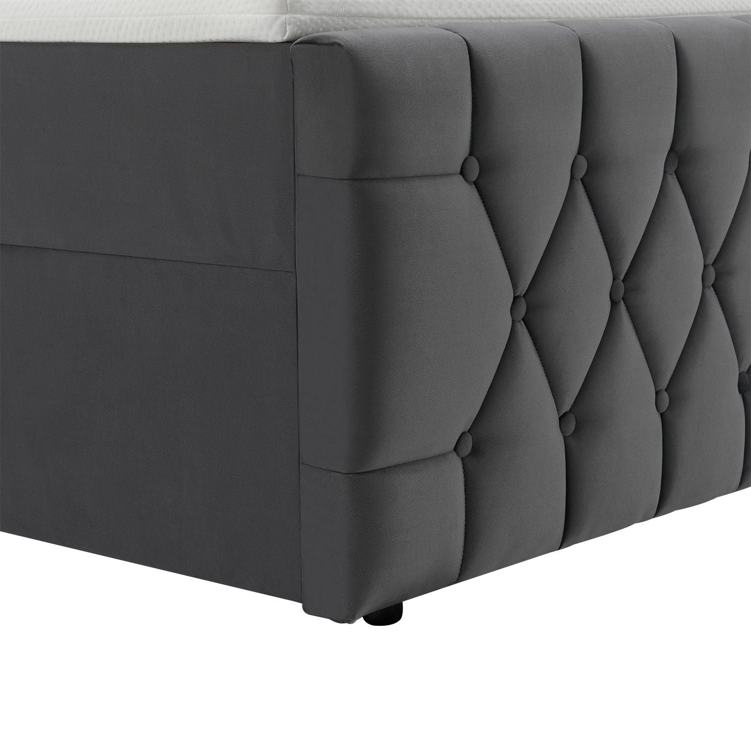 juskys-boxspringbett-leona-samt-grau-mit-led-kopfteil-und-topper image 6