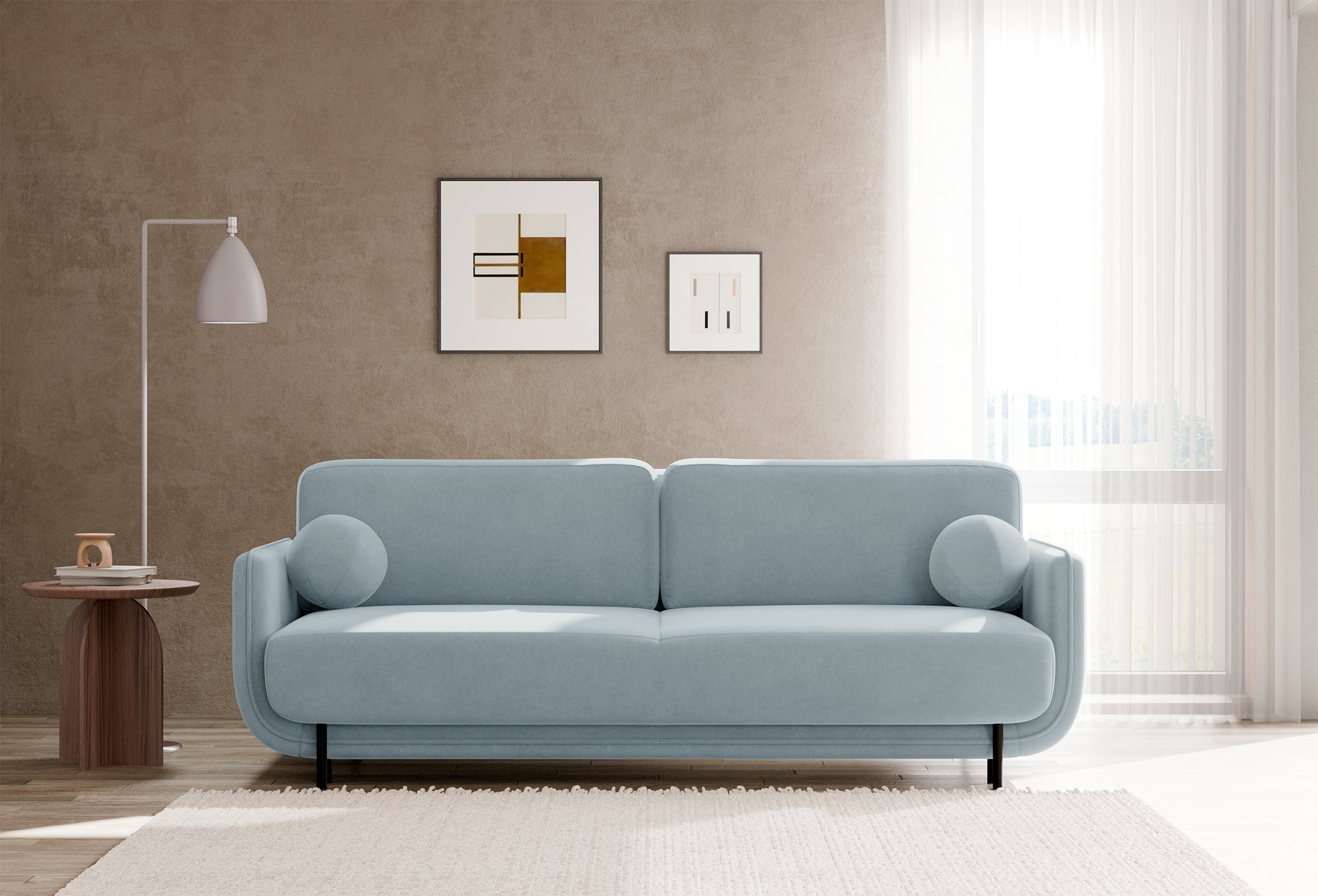 selsey-dreisitziges-schlafsofa-ovals-hellblauer-samt-ausklappbar image 5