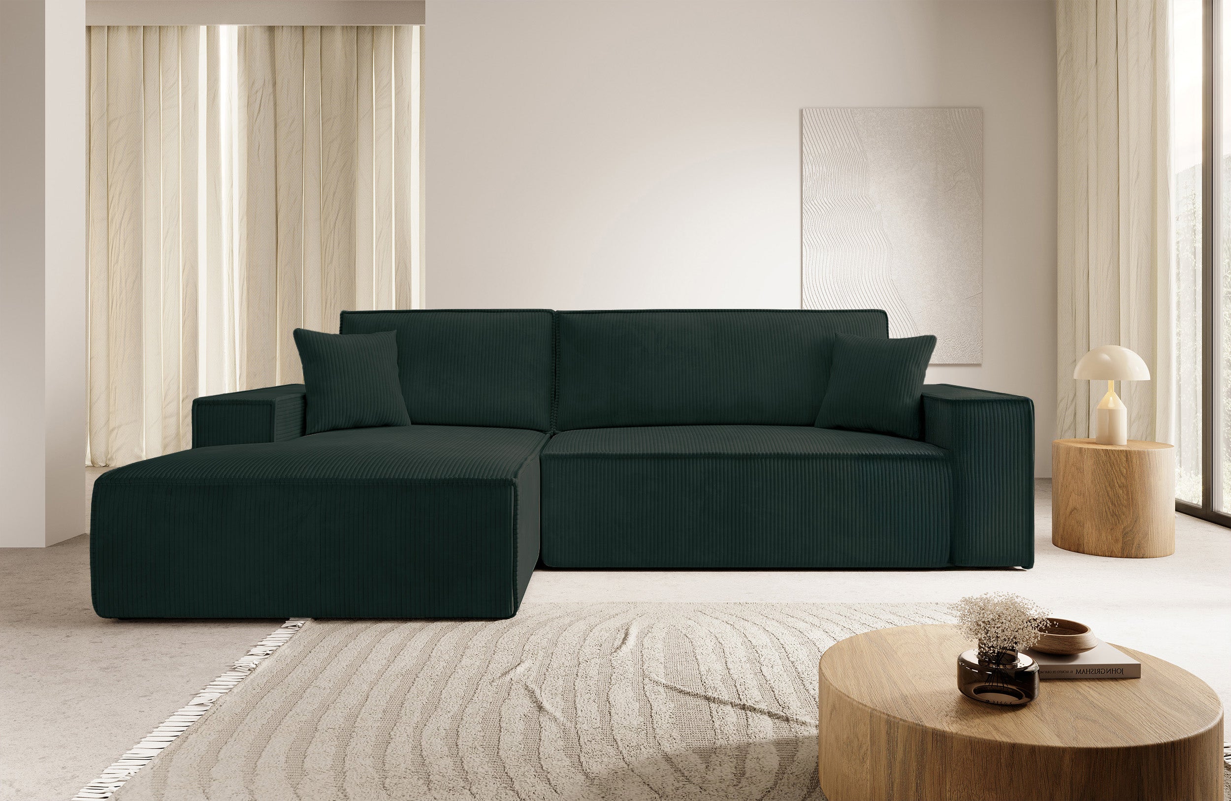 selsey-farese-new-ecksofa-mit-schlaffunktion-l-form-links-mit-stauraum-gr-n-cord image 2