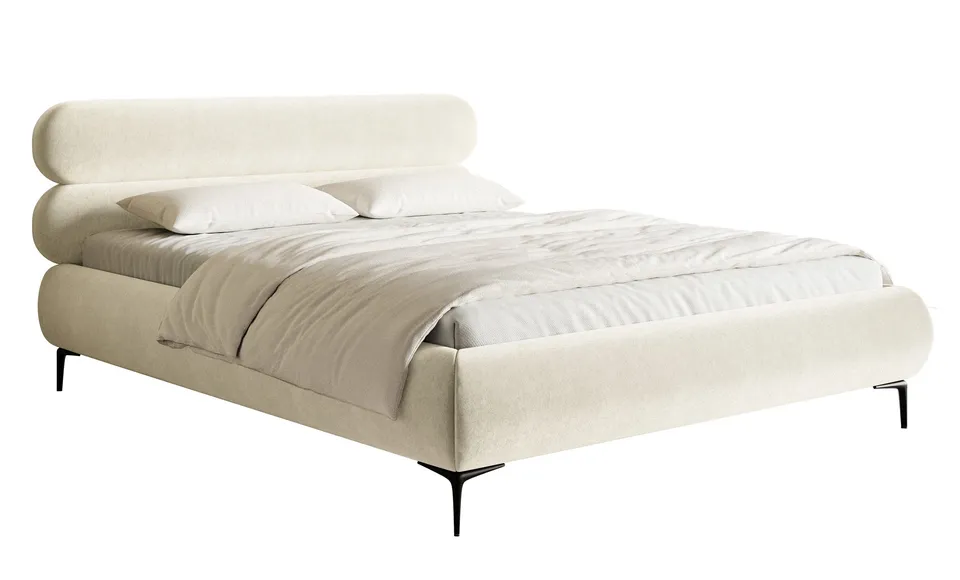 selsey-roule-polsterbett-160x200-cm-creme-velours-wasserabweisend-schwarze-beine image 1
