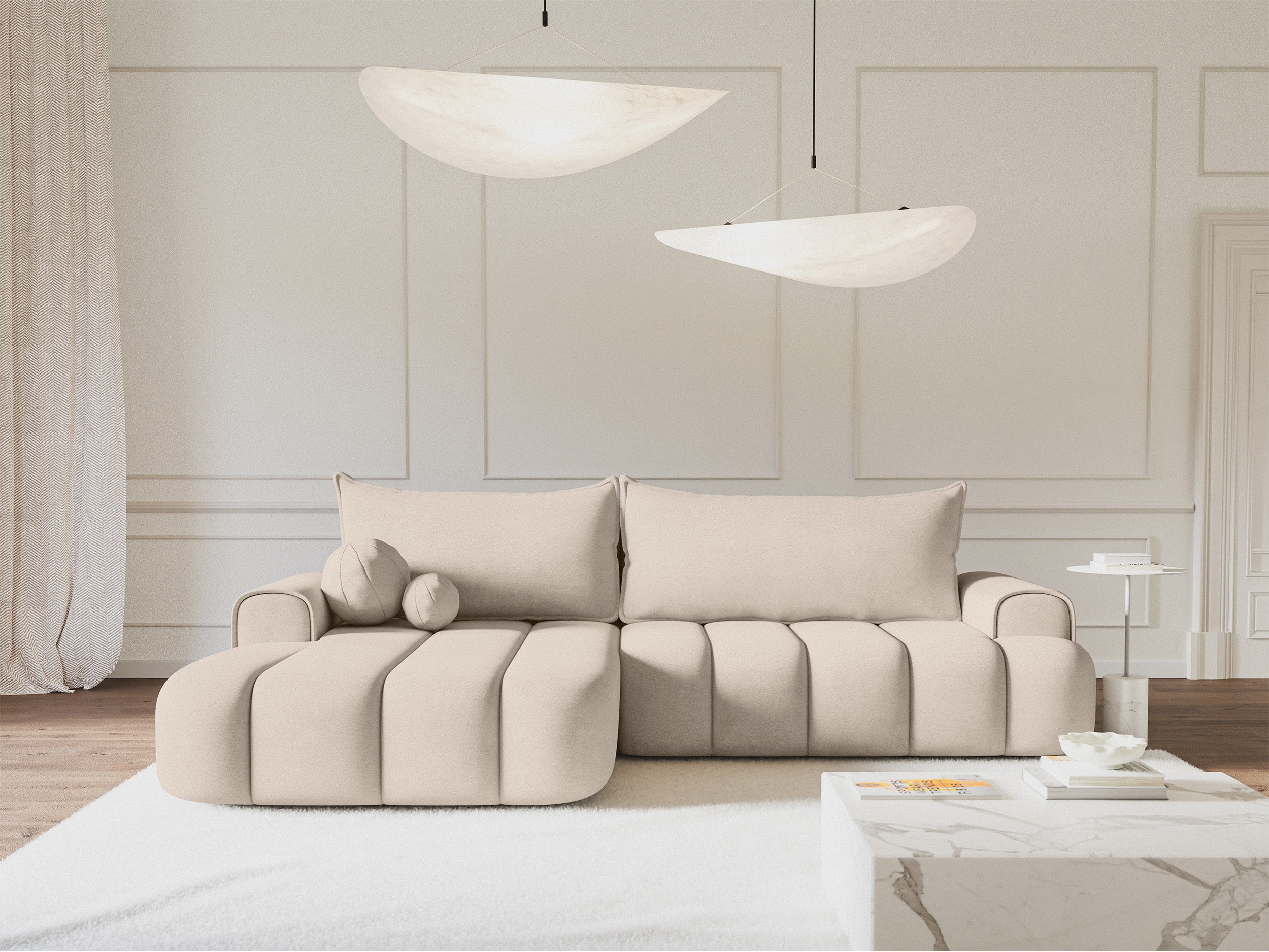 selsey-dandelino-ecksofa-links-l-sofa-mit-schlaffunktion-grau-beige-samt image 2
