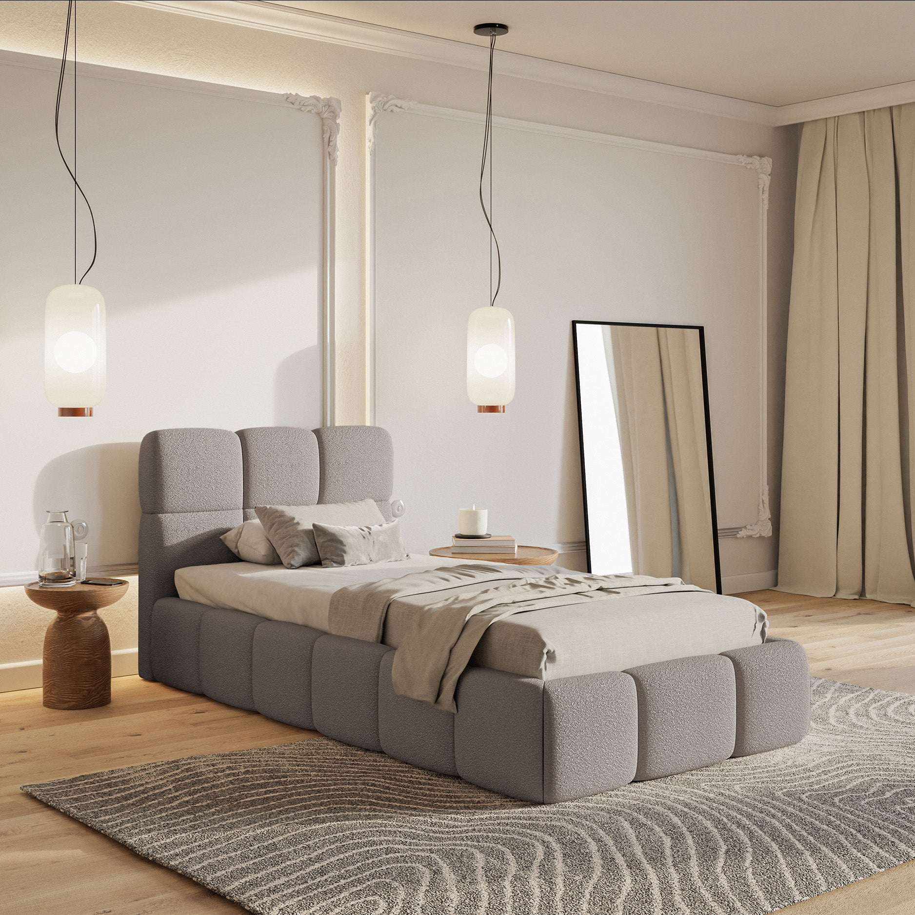 selsey-gepolstertes-bett-cloudy-90x200-cm-hellgraues-boucl image 2