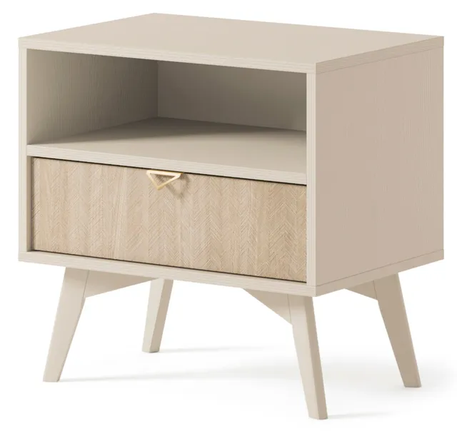 selsey-favoria-nachttisch-mit-schublade-54-cm-beige-scandi-fischgr-tmuster-golde image 1