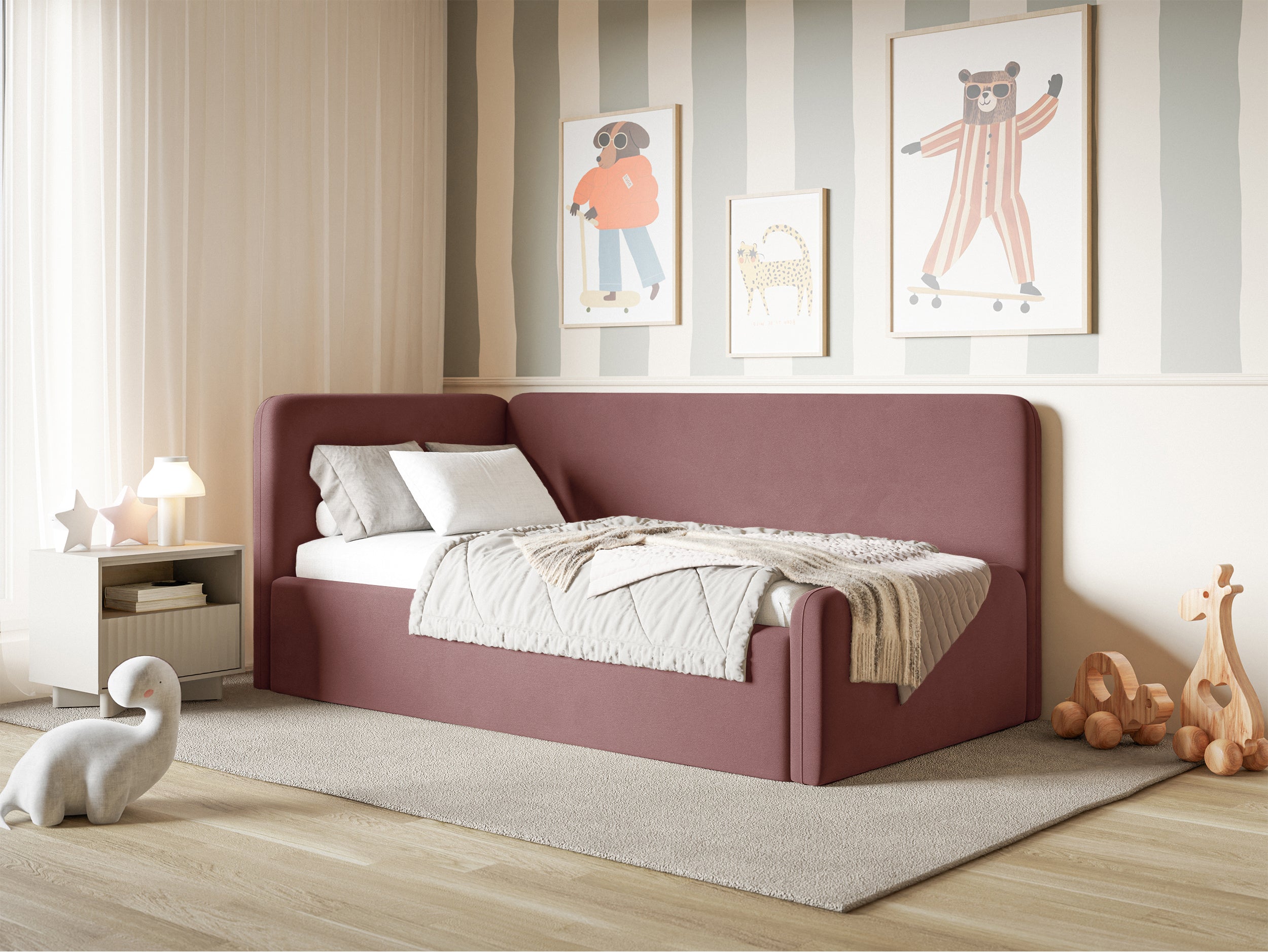 selsey-fanklo-jugendbett-120x200-cm-links-mit-stauraum-rosa-velours image 2