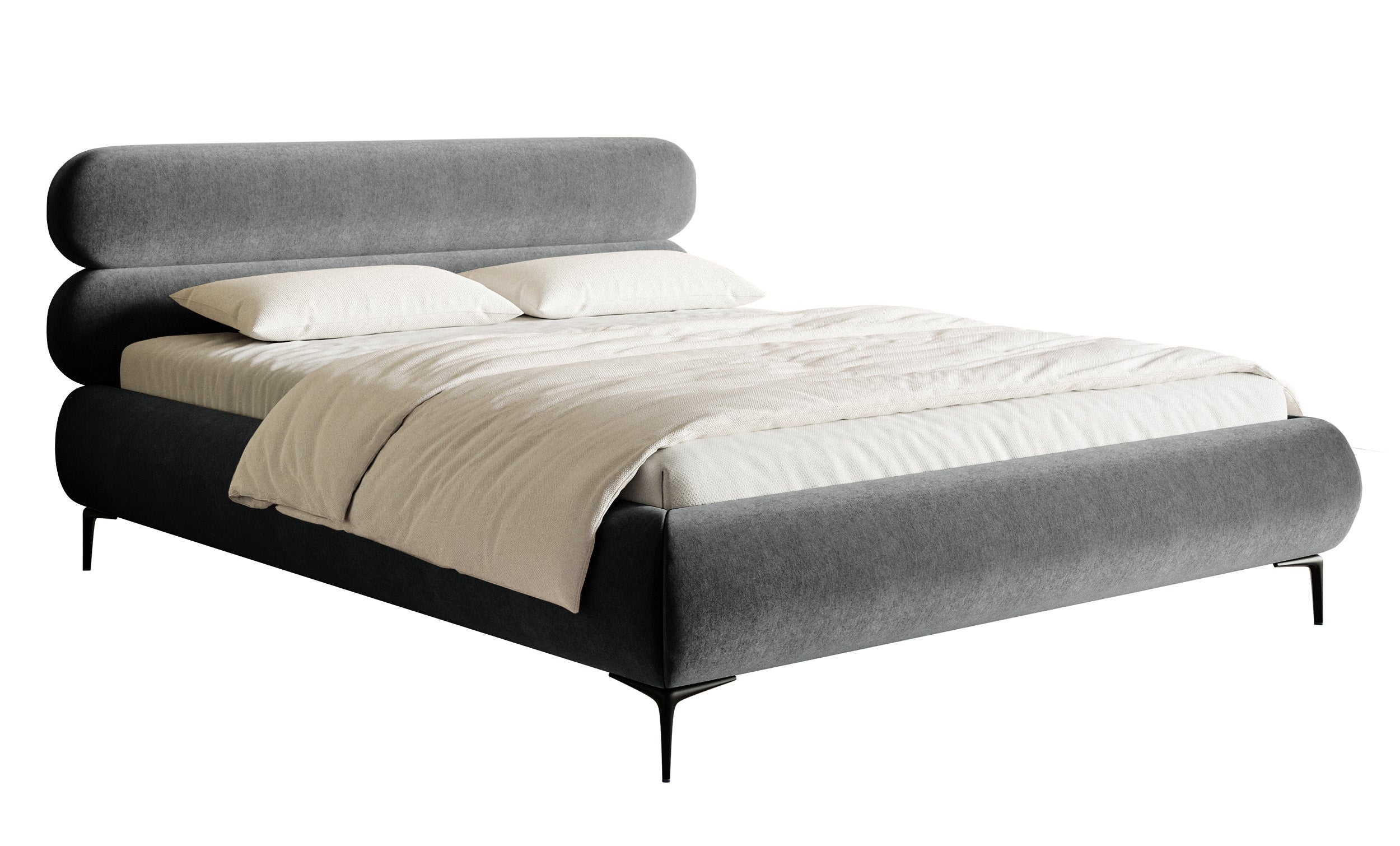 selsey-roule-140x200-cm-polsterbett-mit-stauraum-grauer-samt-metallrahmen-schwar image 1
