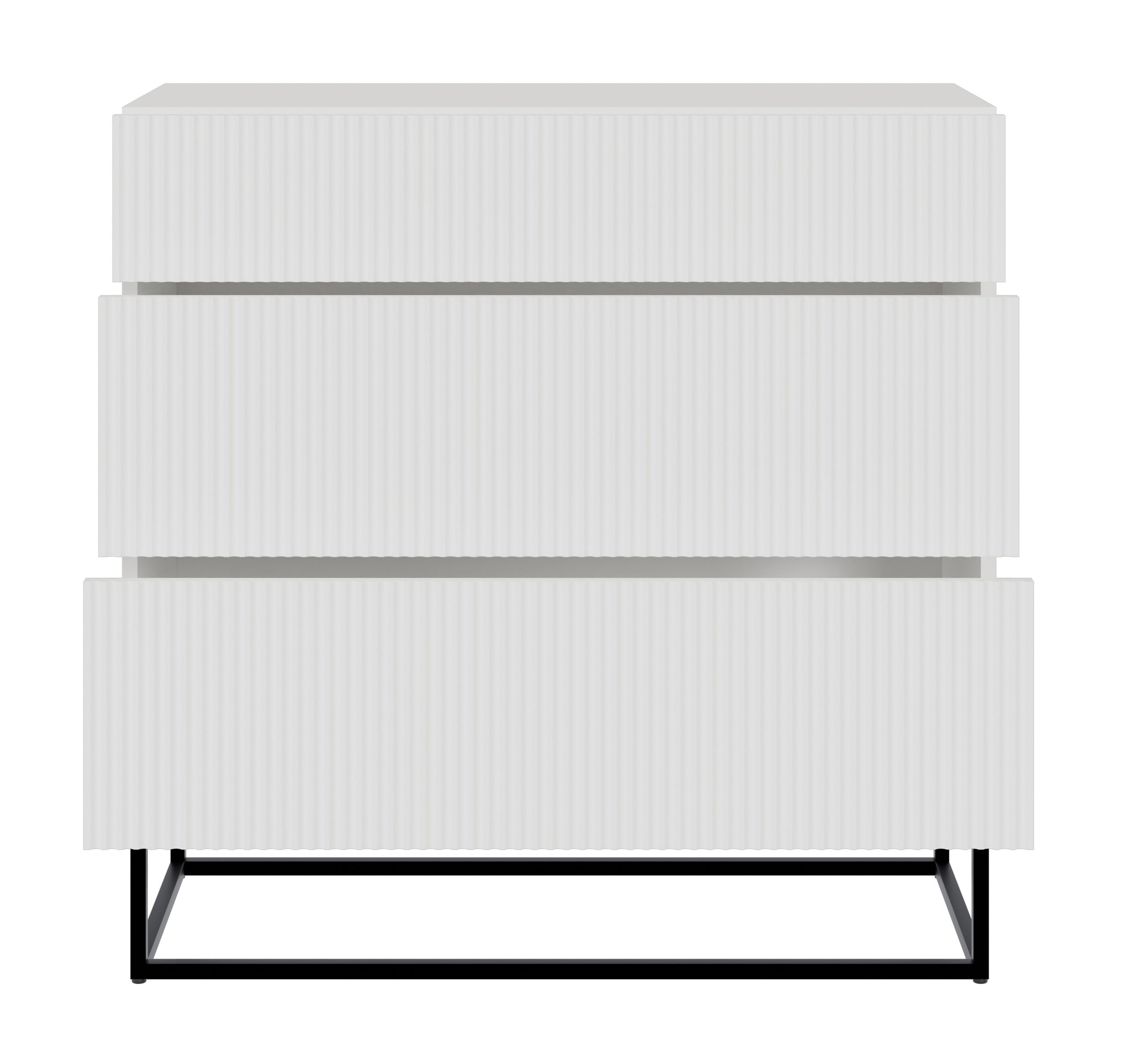 selsey-veldio-kommode-90-cm-mit-3-schubladen-und-gefr-ster-front-wei-mit-schwarz image 5