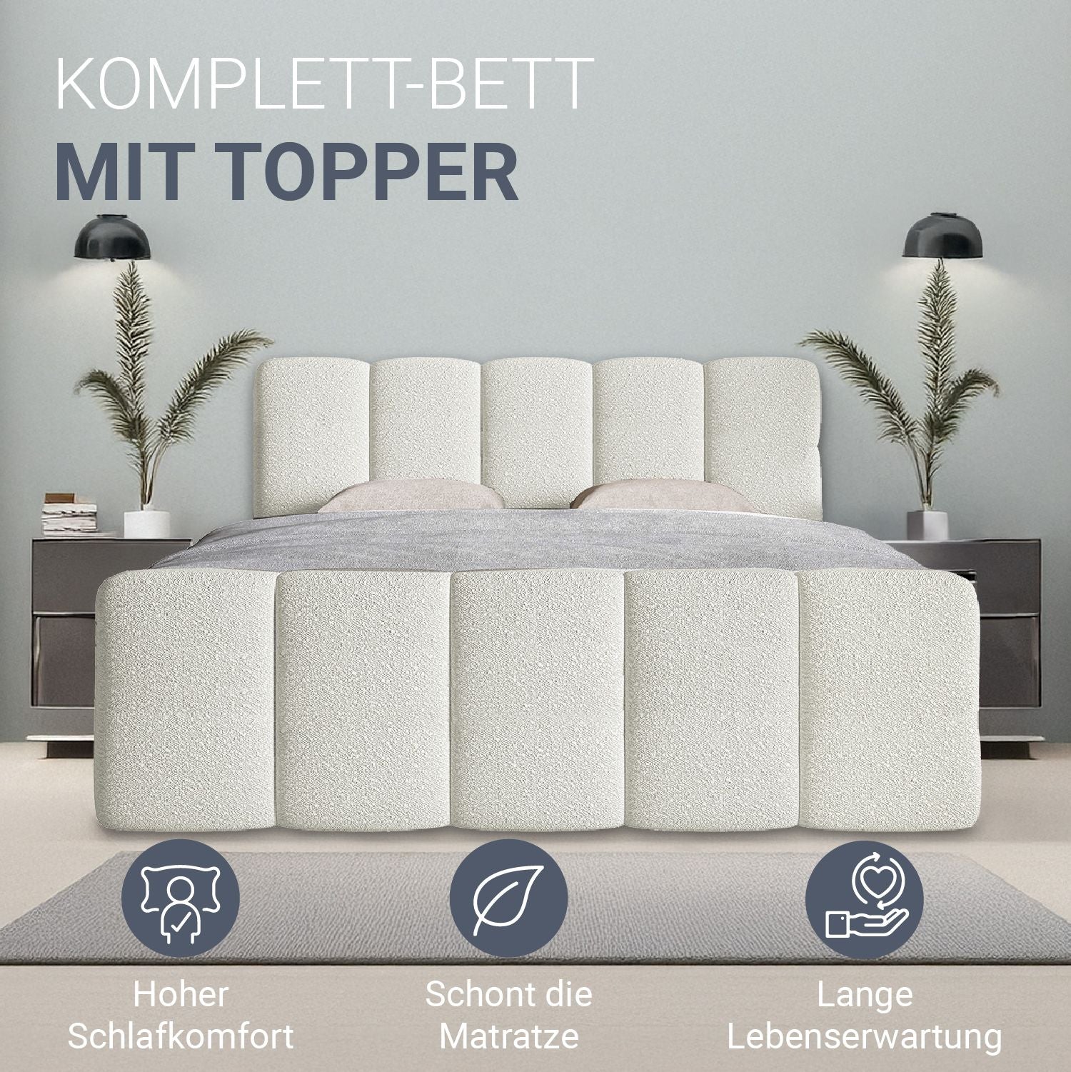 juskys-boxspringbett-manitoba-boucl-polsterbett-in-creme-mit-topper image 5
