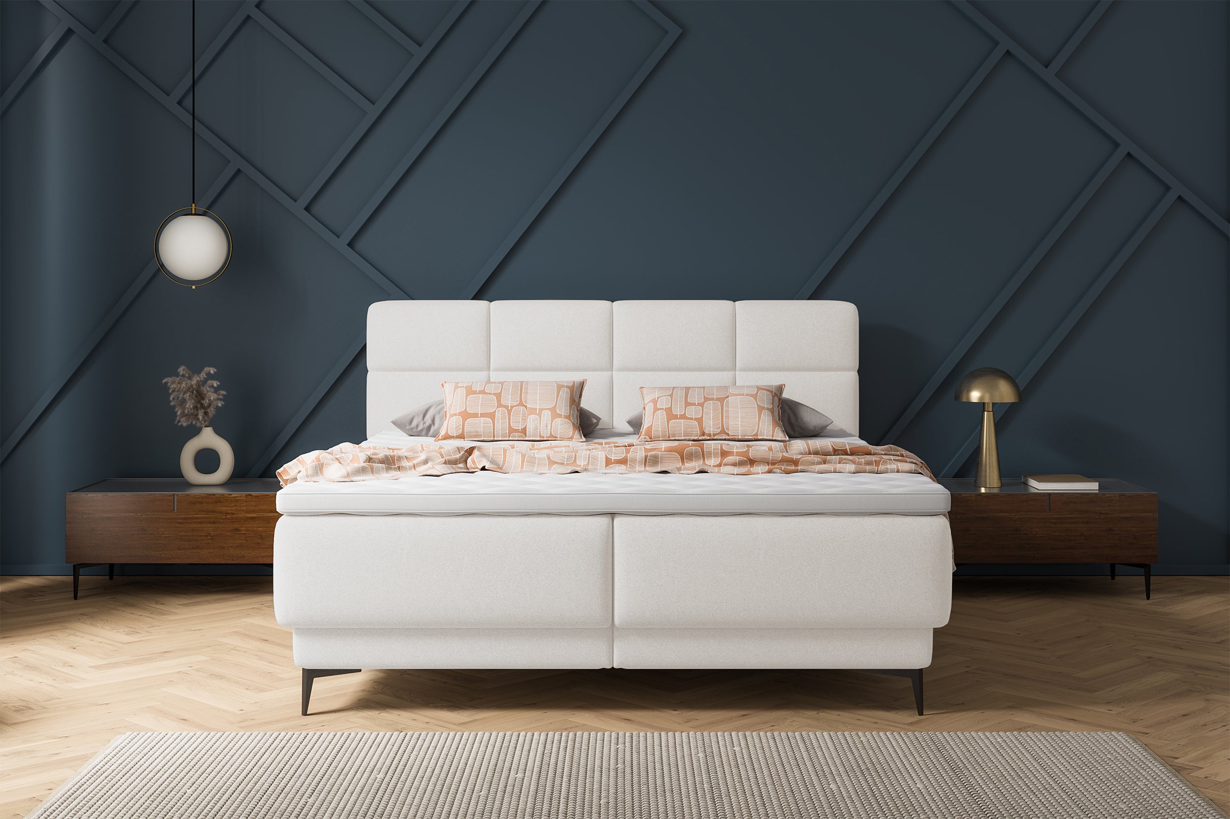 selsey-rektango-kontinentales-bett-140x200-cm-mit-stauraum-und-topper-creme-samt image 3