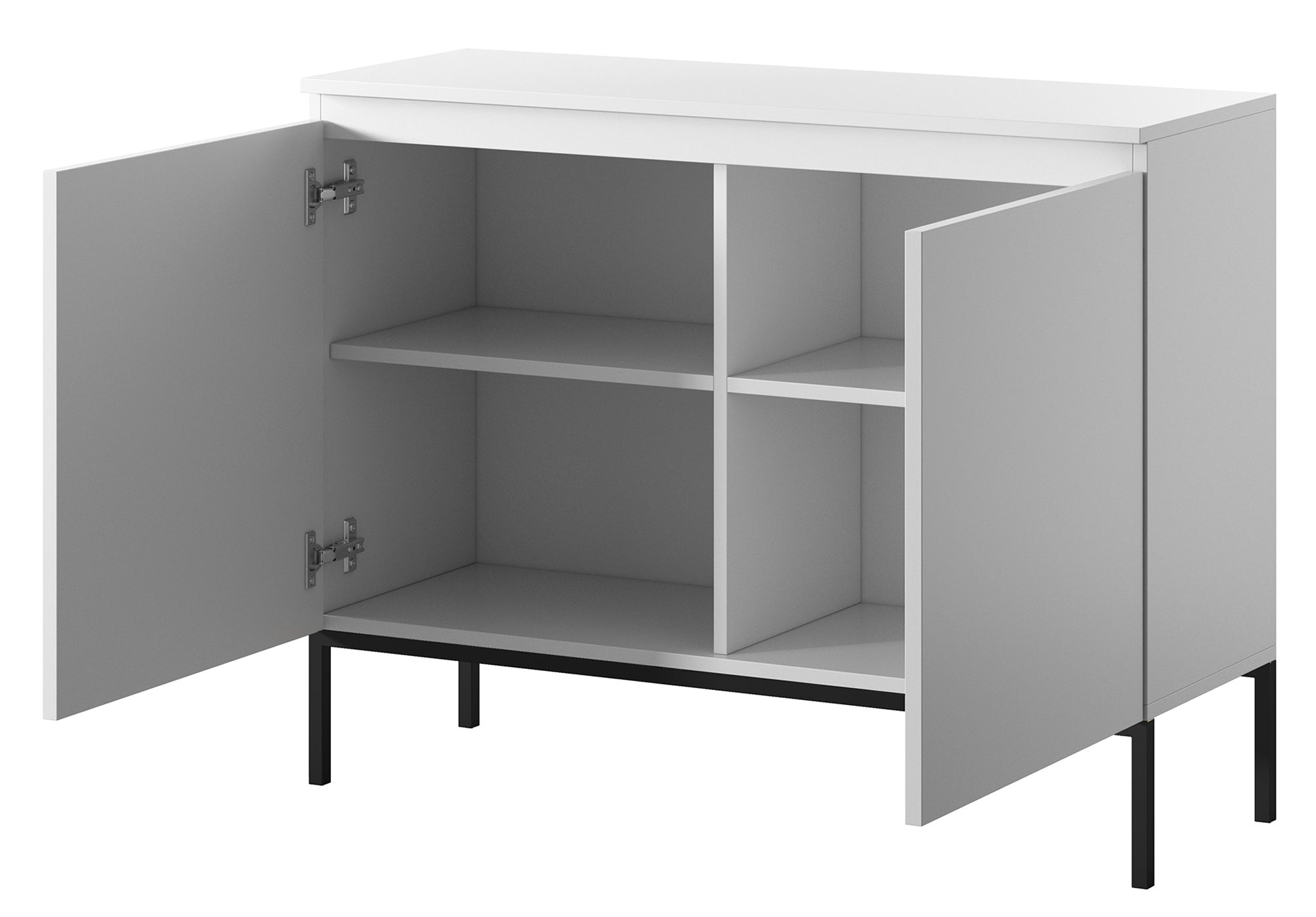 selsey-bemmi-zweit-rige-kommode-100-cm-wei-mit-schwarzen-beinen image 5