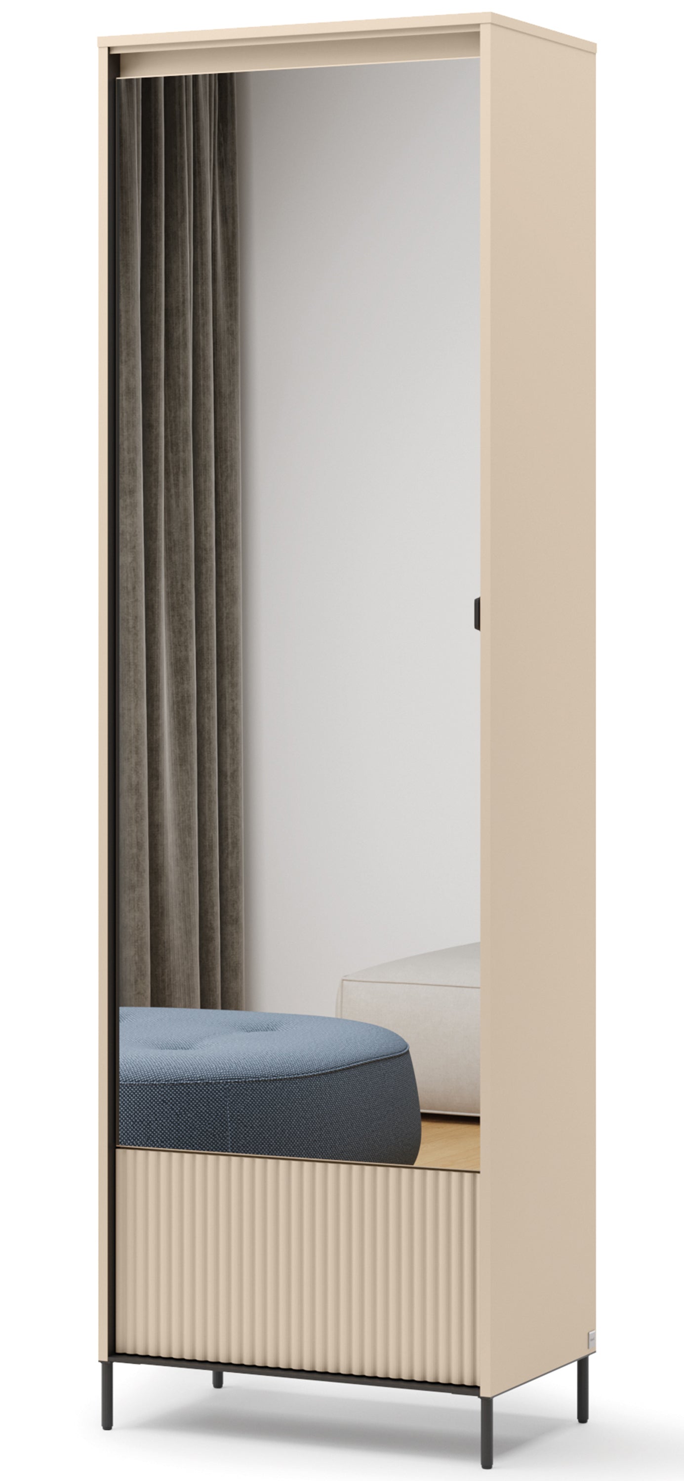 selsey-trend-schrank-65-cm-eint-rig-mit-spiegel-und-beleuchtung-geriffelte-front image 1